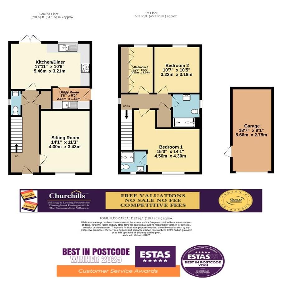 2, Pond View, York floorplan