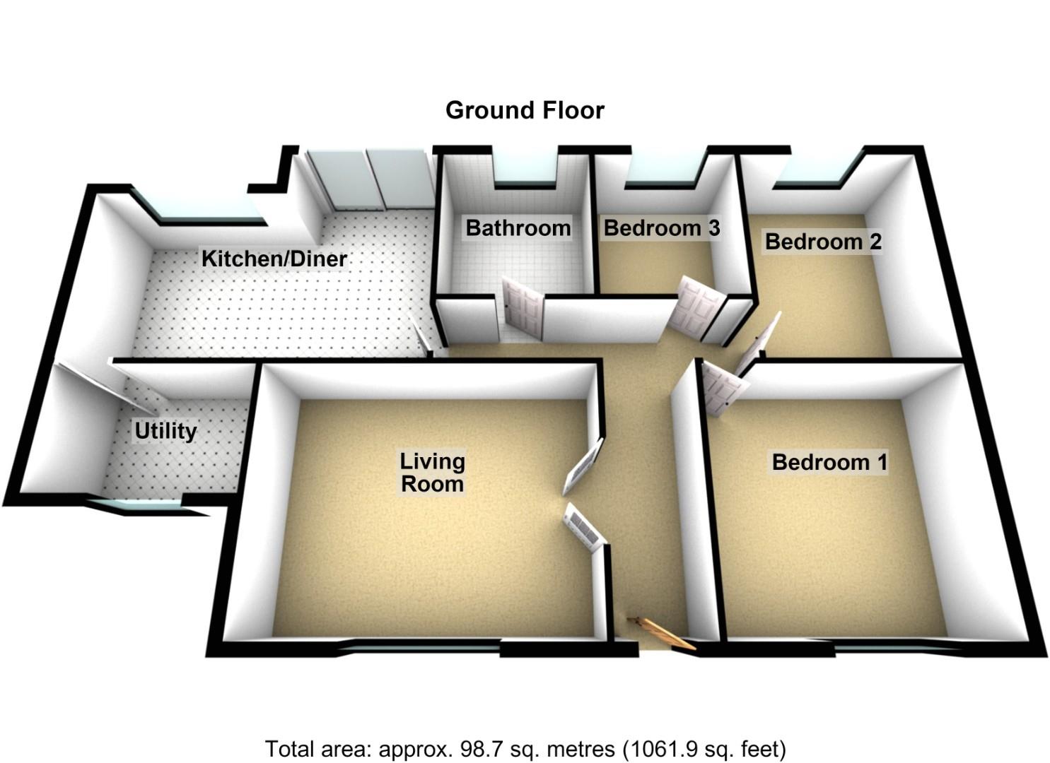 1, West Moor Farm Cottages, Morpeth floorplan