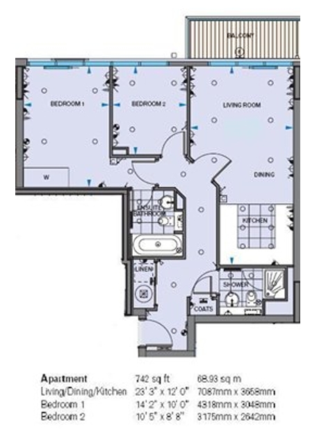 93, Oswald Building, London floorplan