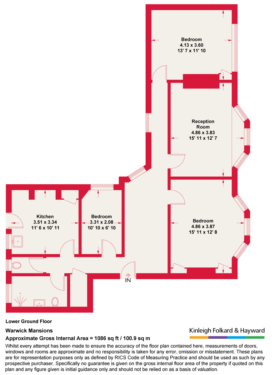 Flat 12,, Warwick Mansions, Kensington & Chelsea floorplan