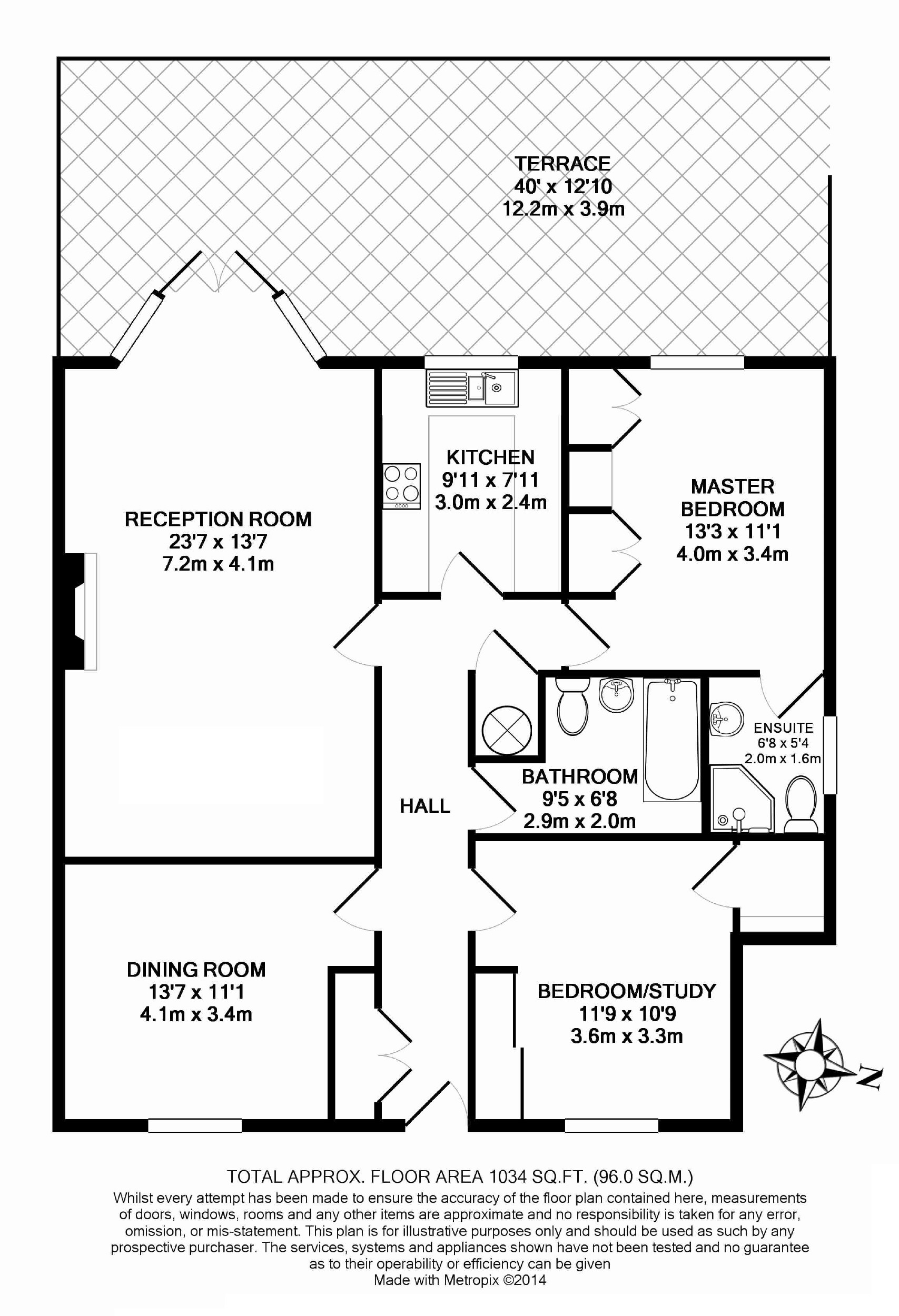 Flat 1 Dormers Lodge, 373, Cockfosters Road, Hertfordshire floorplan