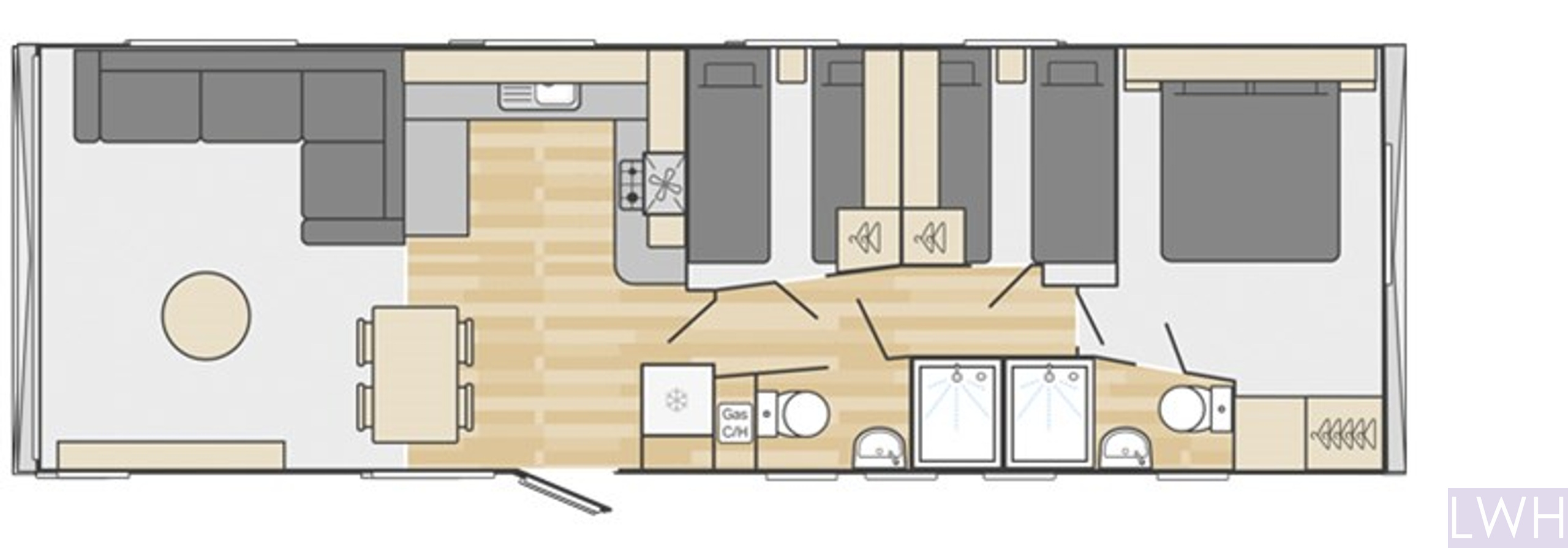 12 Gelliwig Farm Caravan Park, Pwllheli floorplan