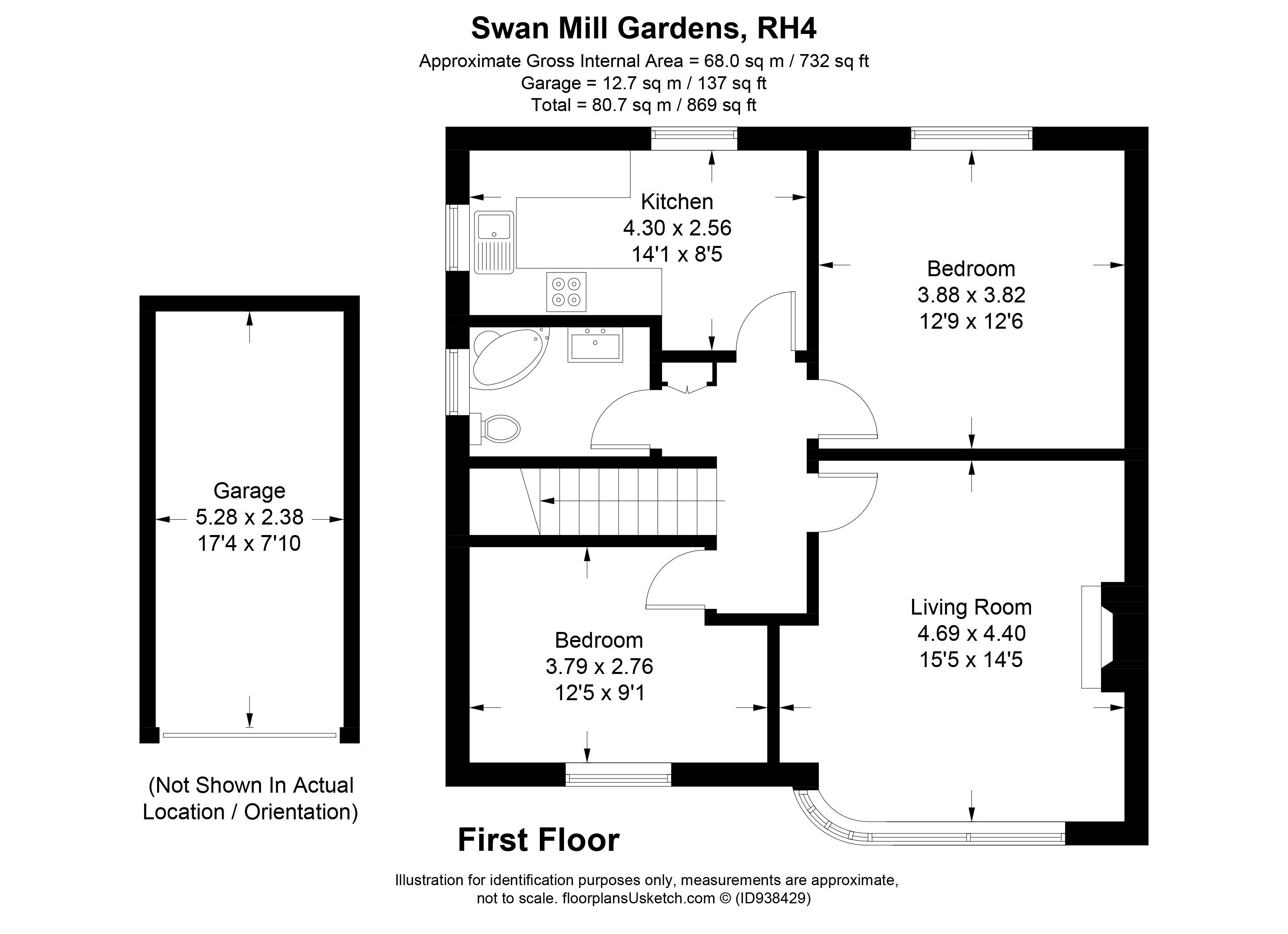 Swan Mill Gardens, Pixham, Dorking RH4, 2 bedroom for sale