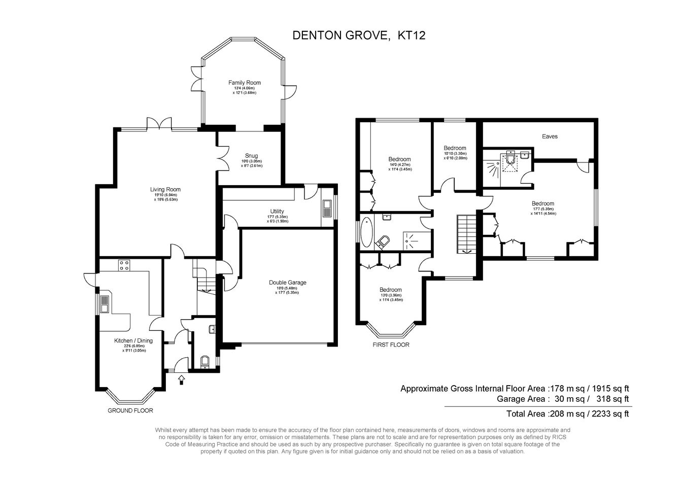 22, Denton Grove, Walton-on-Thames floorplan