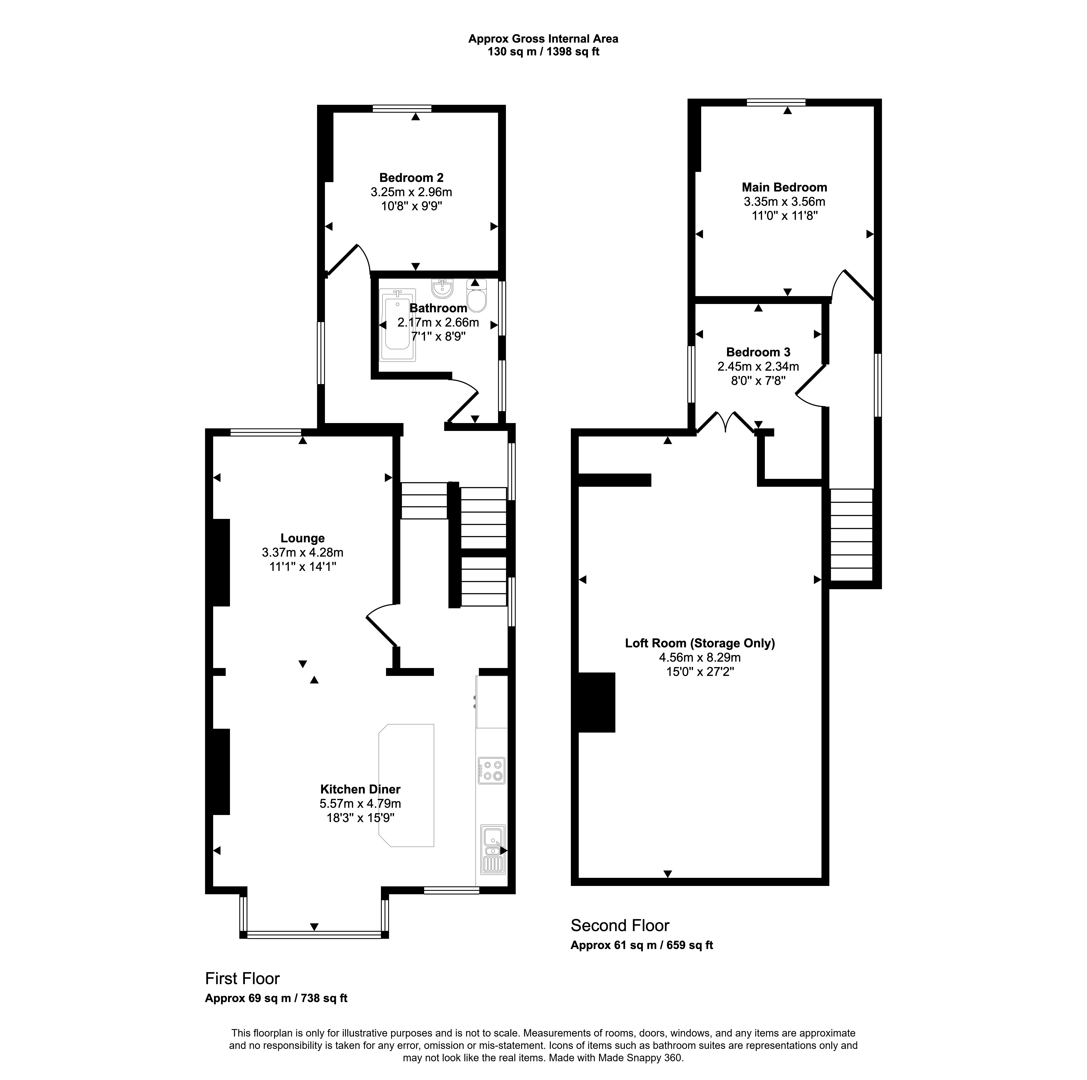 Upper Maisonette, 53, Sackville Gardens, Hove floorplan