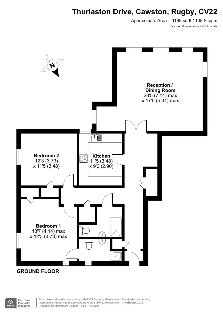 Cawston House, Thurlaston Drive, Cawston, Rugby, Warwickshire CV22, 2 bedroom flat for sale