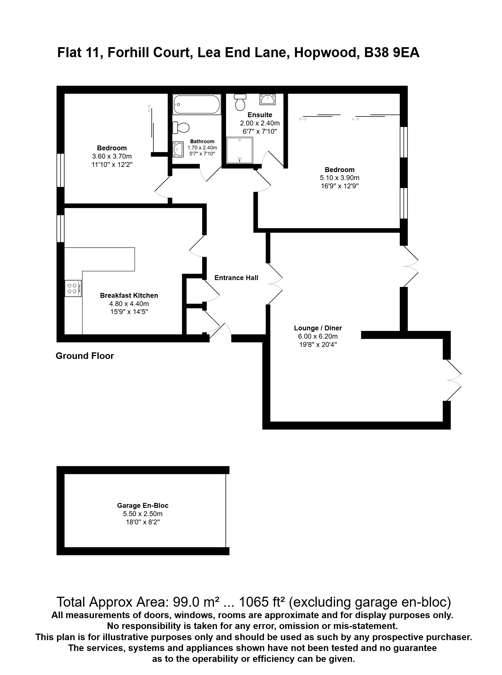 Flat 11, Forhill Court,, Lea End Lane, Worcestershire floorplan