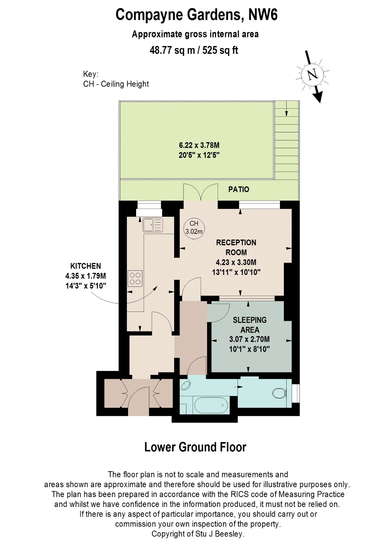 Flat 1, 75, Compayne Gardens, London floorplan
