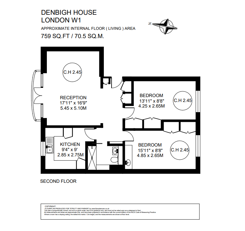 Flat 6, Denbigh House, 8-13, Hans Place, London floorplan
