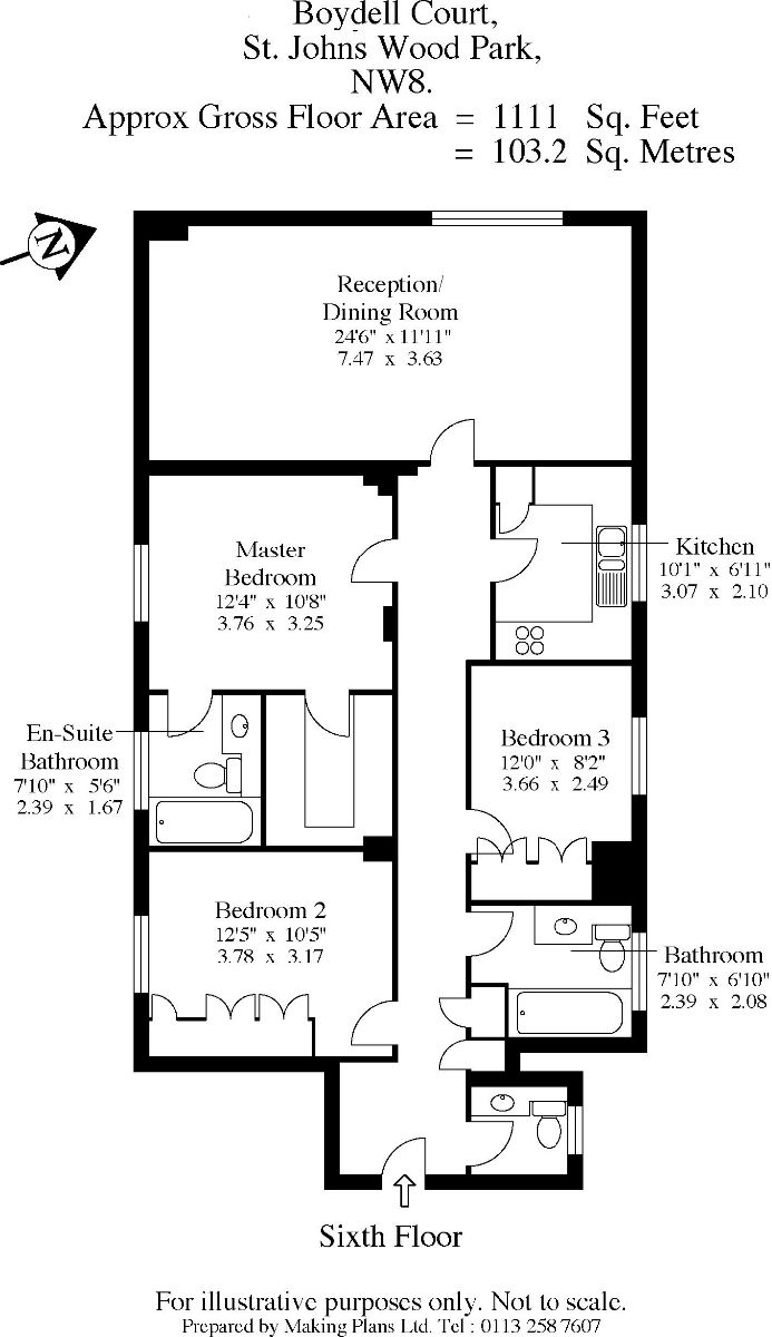 3 Bedrooms Flat to rent in St. Johns Wood Park, London NW8