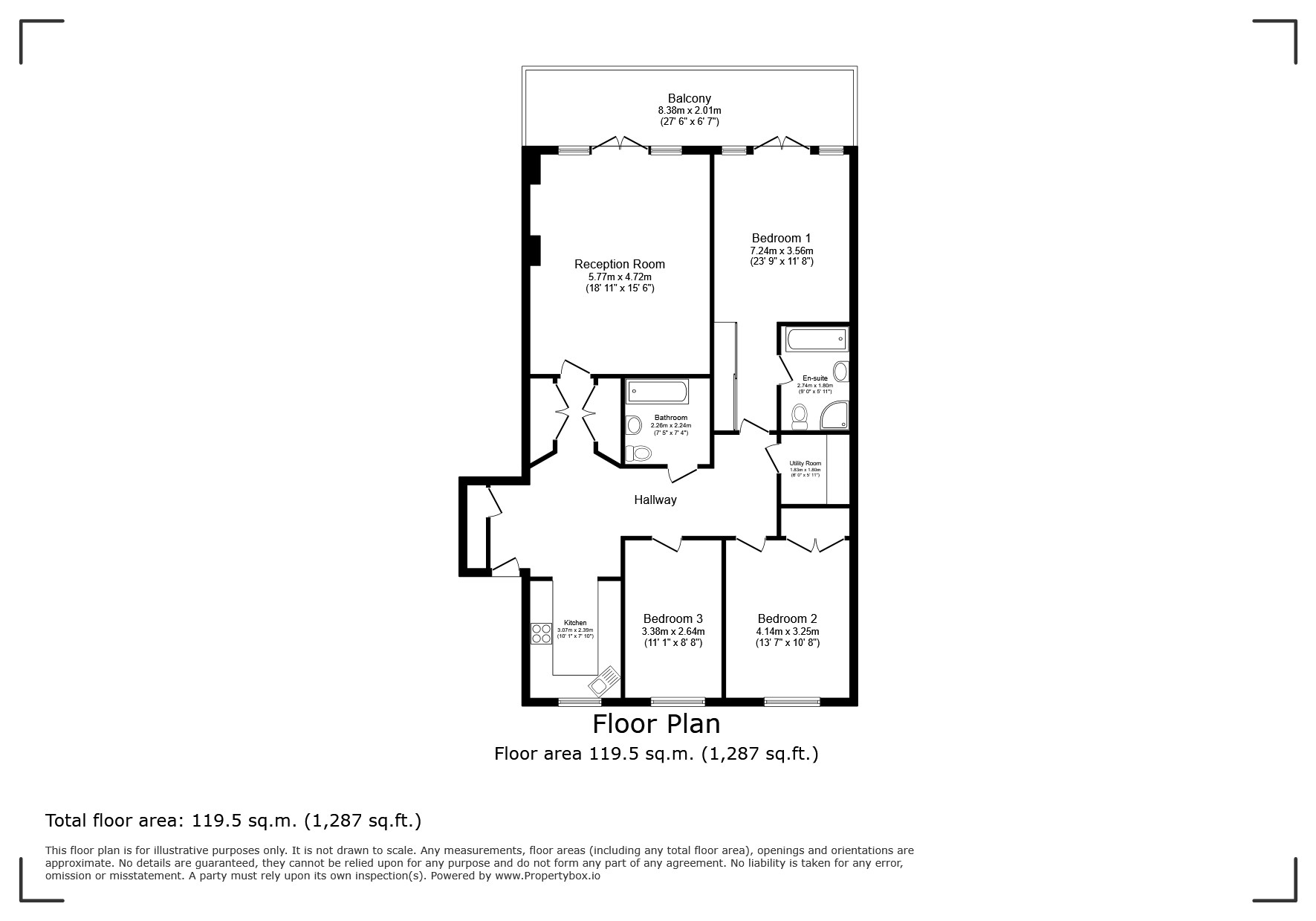 Flat 8, Pavilion House,, Copers Cope Road, Beckenham floorplan