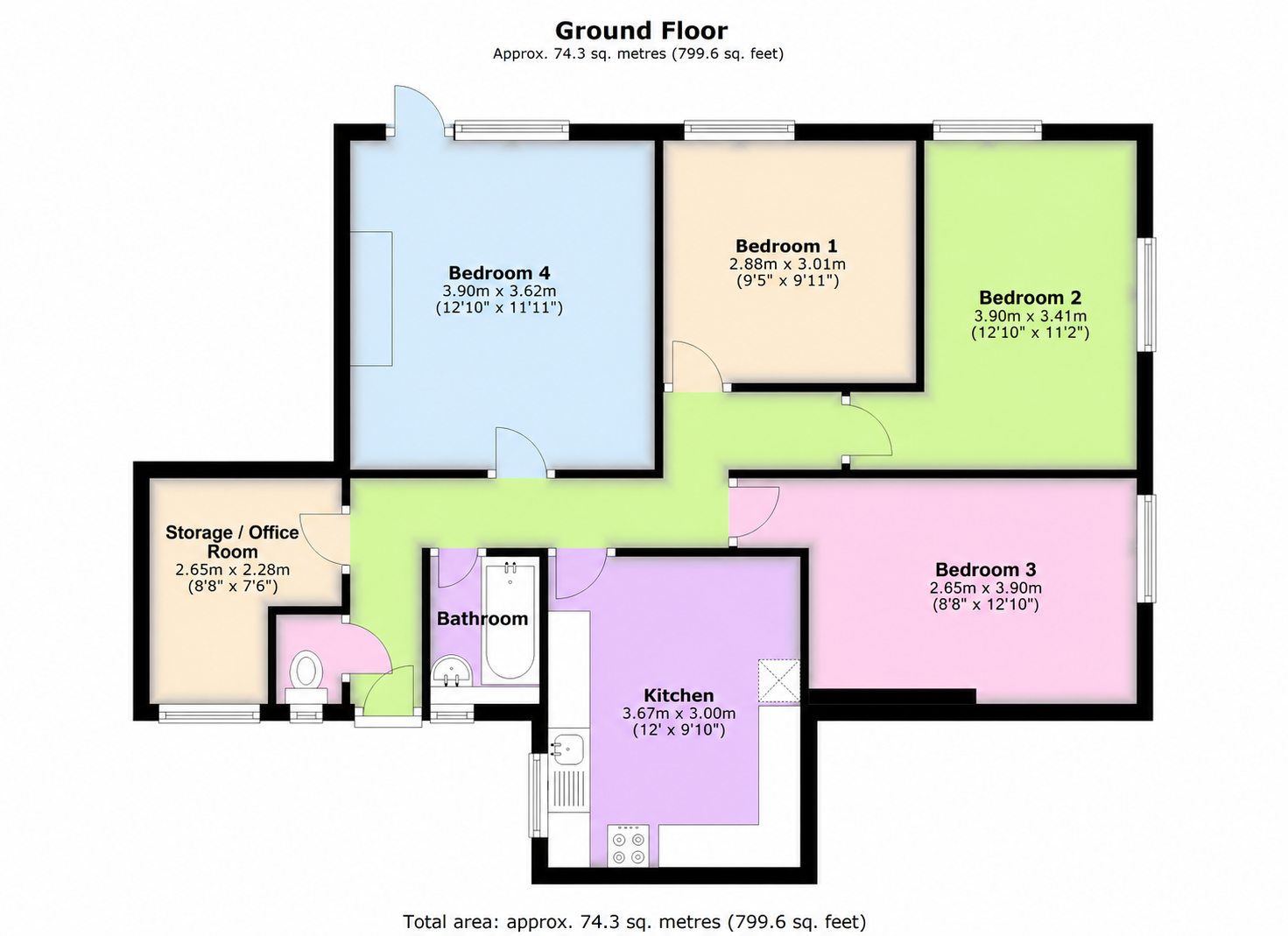 Flat 60 Kingsmead House,, Homerton Road, Hackney floorplan