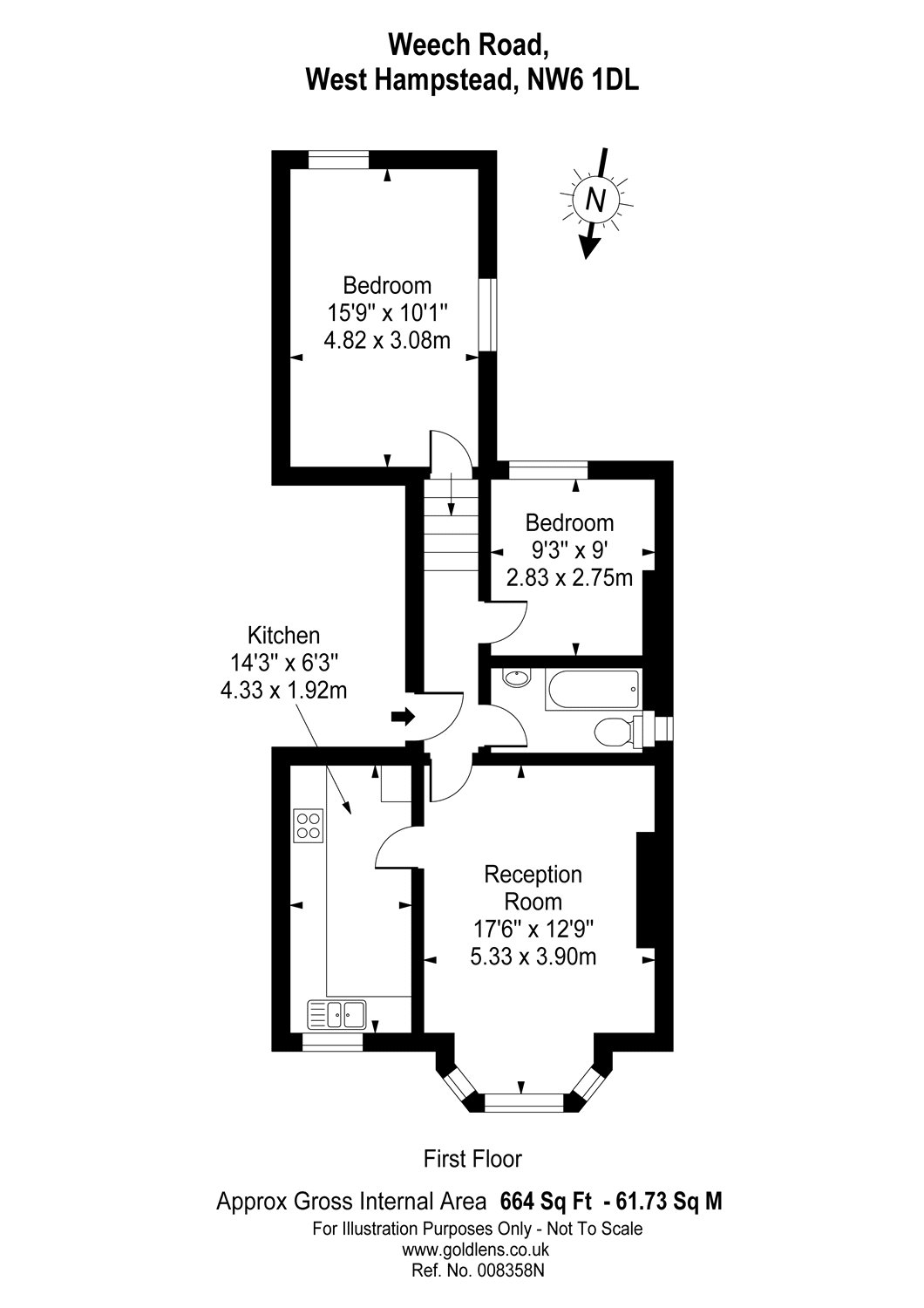 2 Bedrooms Flat to rent in Weech Road, West Hampstead, London NW6