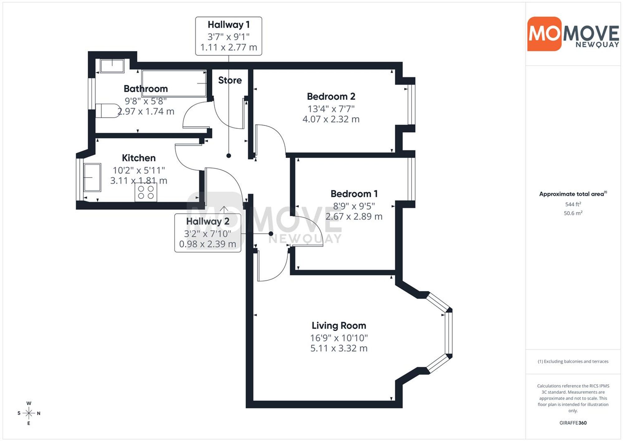 Flat 4, 3 Mount Wise, Newquay floorplan