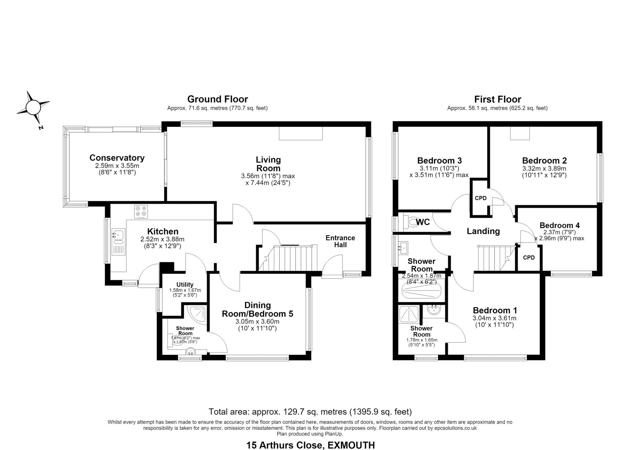 15, Arthurs Close, Exmouth floorplan
