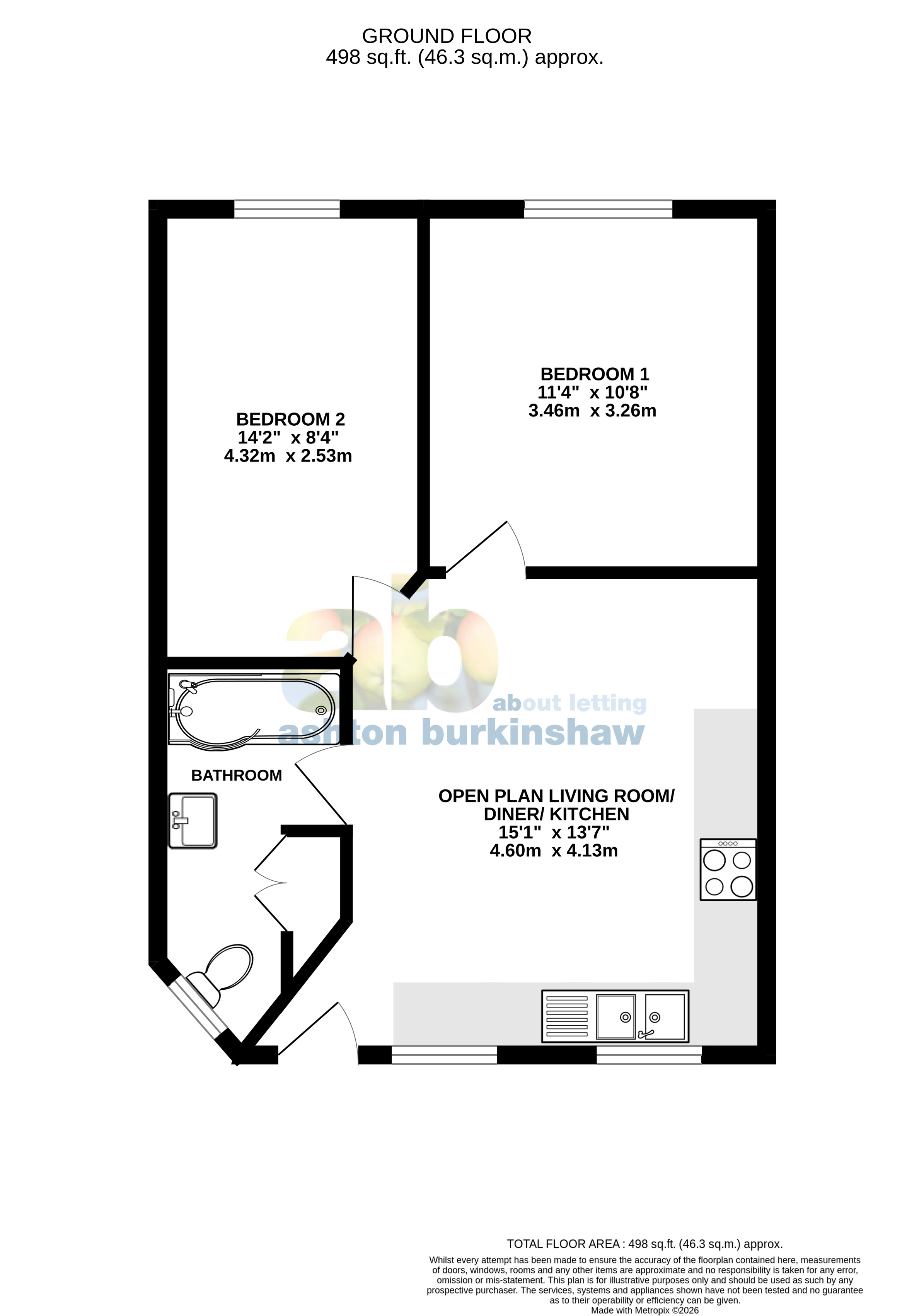 Flat 1, Crowborough floorplan