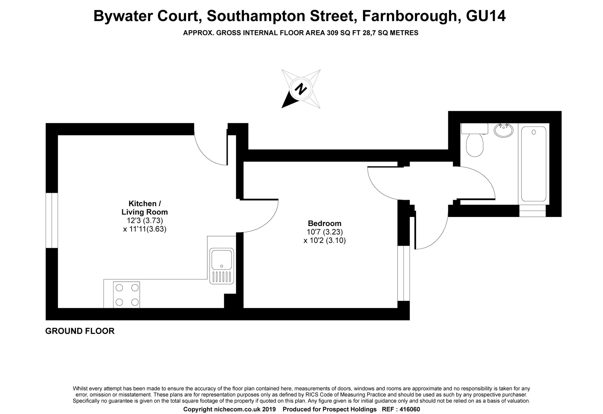 1 Bedrooms Flat to rent in Bywater Court, 23-25 Southampton Street, Farnborough, Hampshire GU14