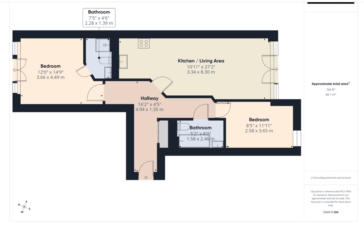 Apartment 74, Queens Court,, 55 Queens Dock Avenue, Hull floorplan