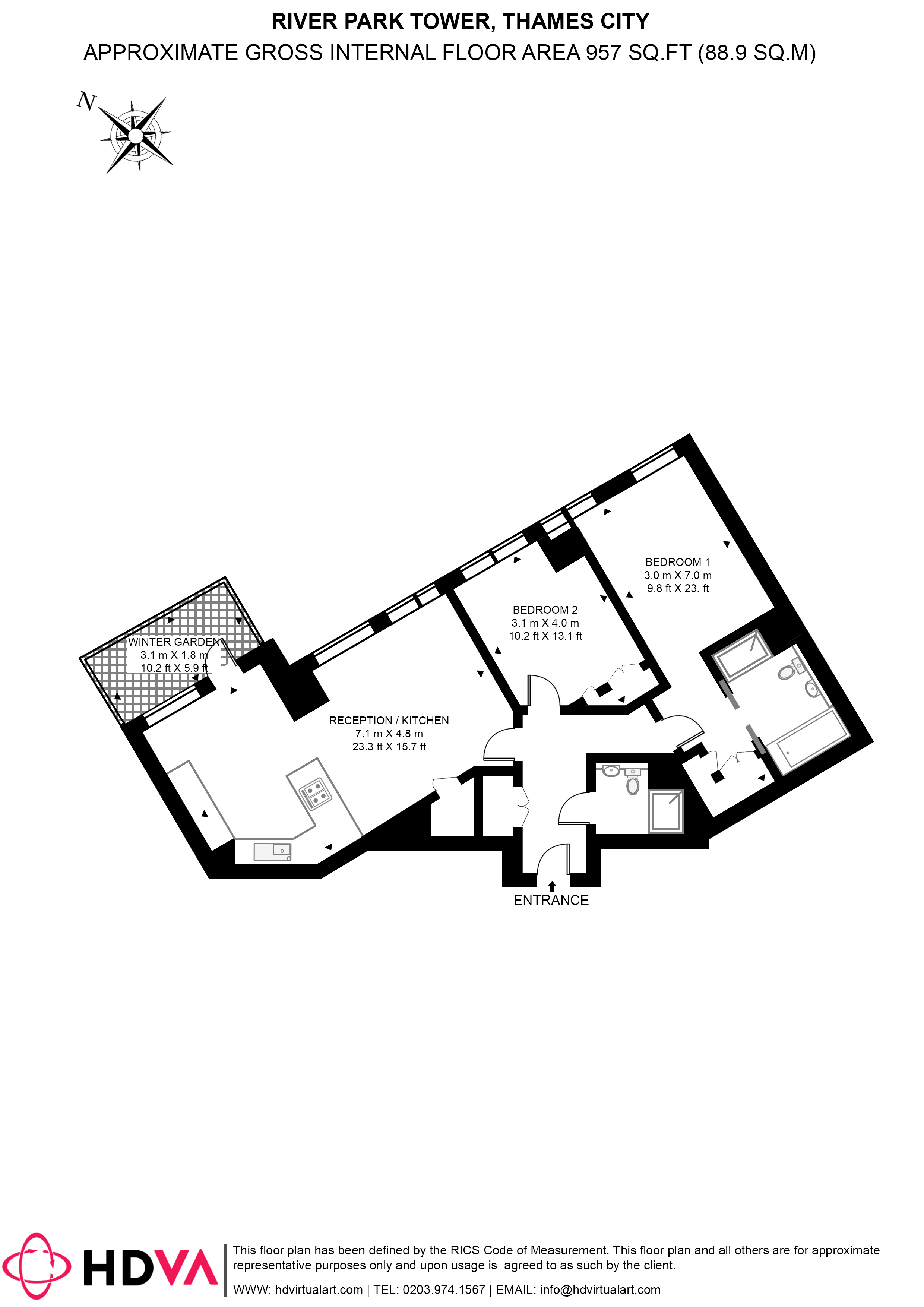 Apartment 2709, River Park Tower, 1, River Park Tower, London floorplan