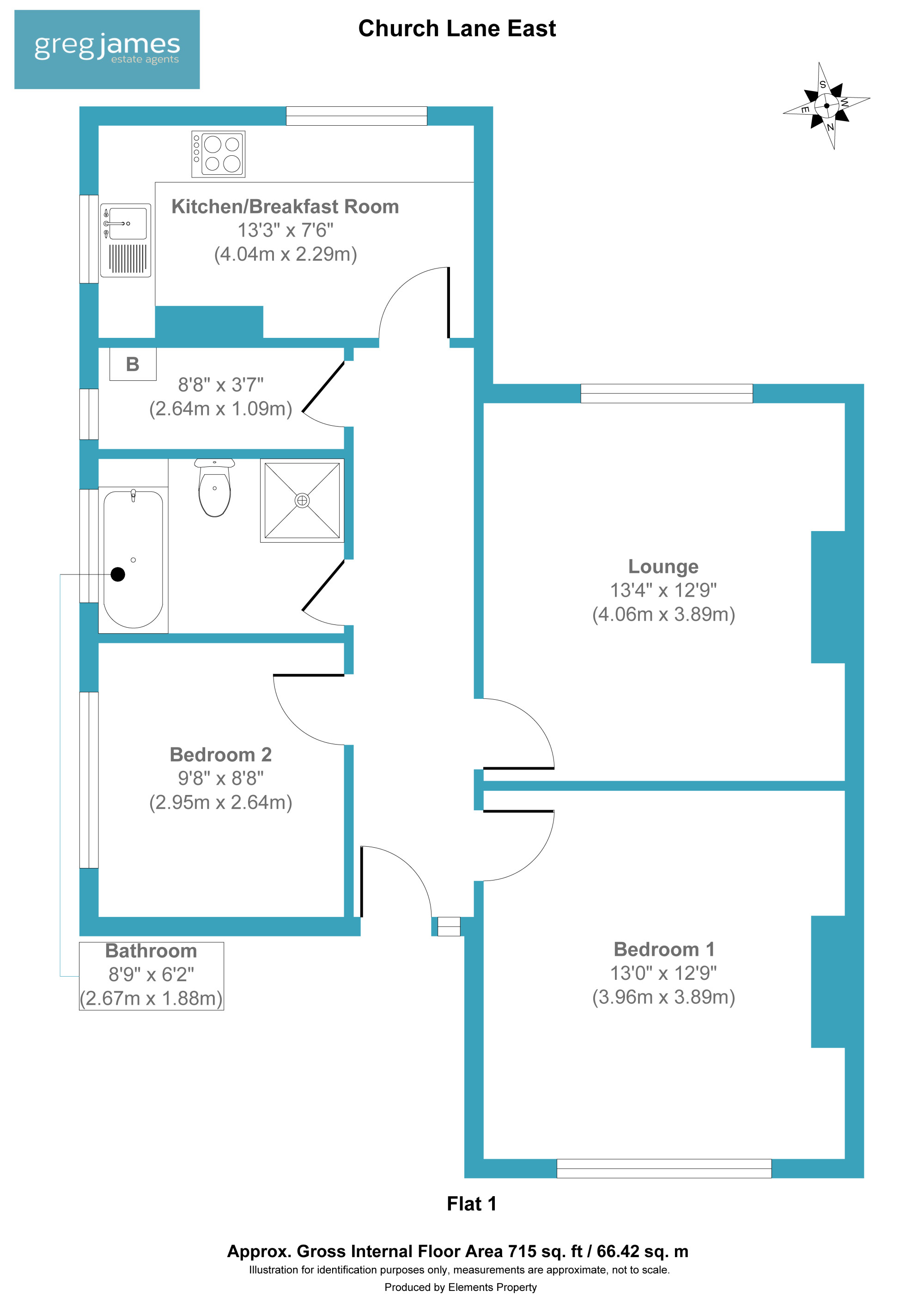 Flat 1, 64 Church Lane East, Aldershot floorplan