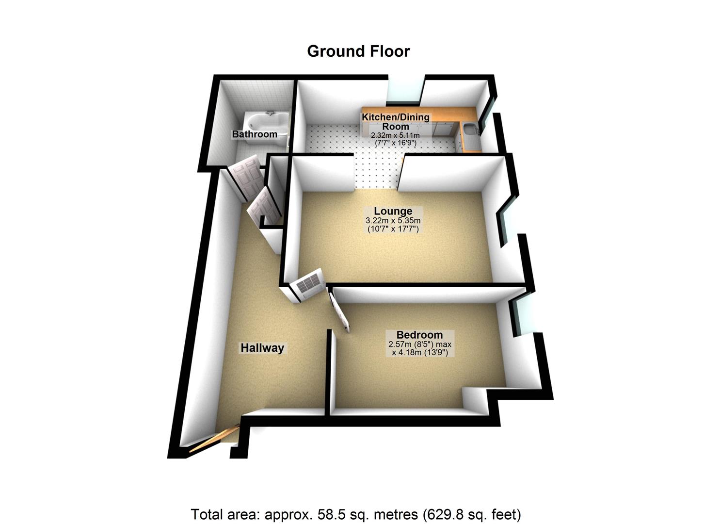 Apartment 4, 2, Ash Court, Leeds floorplan