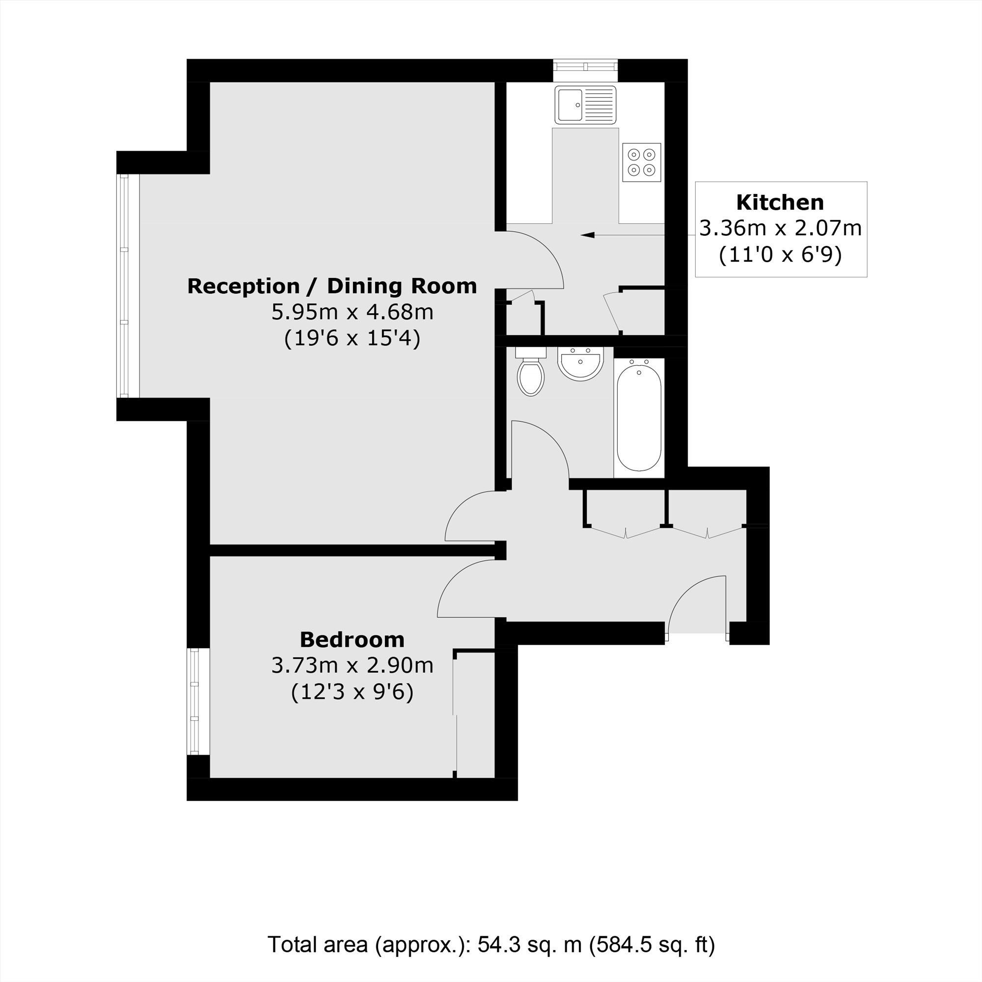 8 Priory Lodge, Castlebar Road, London floorplan