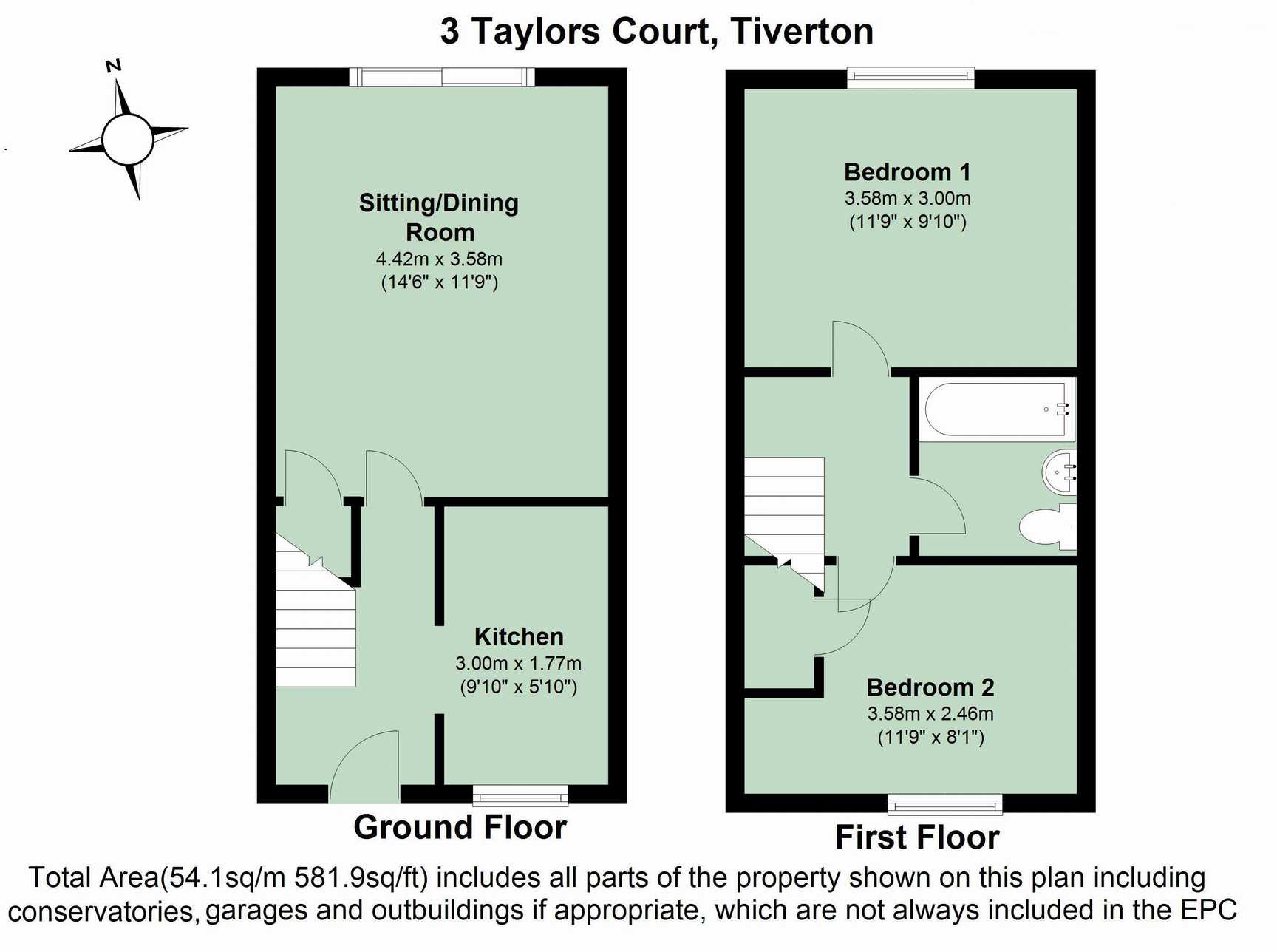 2 Bedrooms Terraced house to rent in Taylors Court, Tiverton EX16
