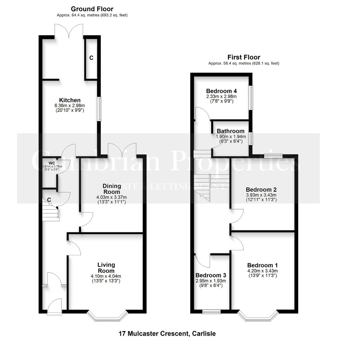 17, Mulcaster Crescent, Carlisle floorplan