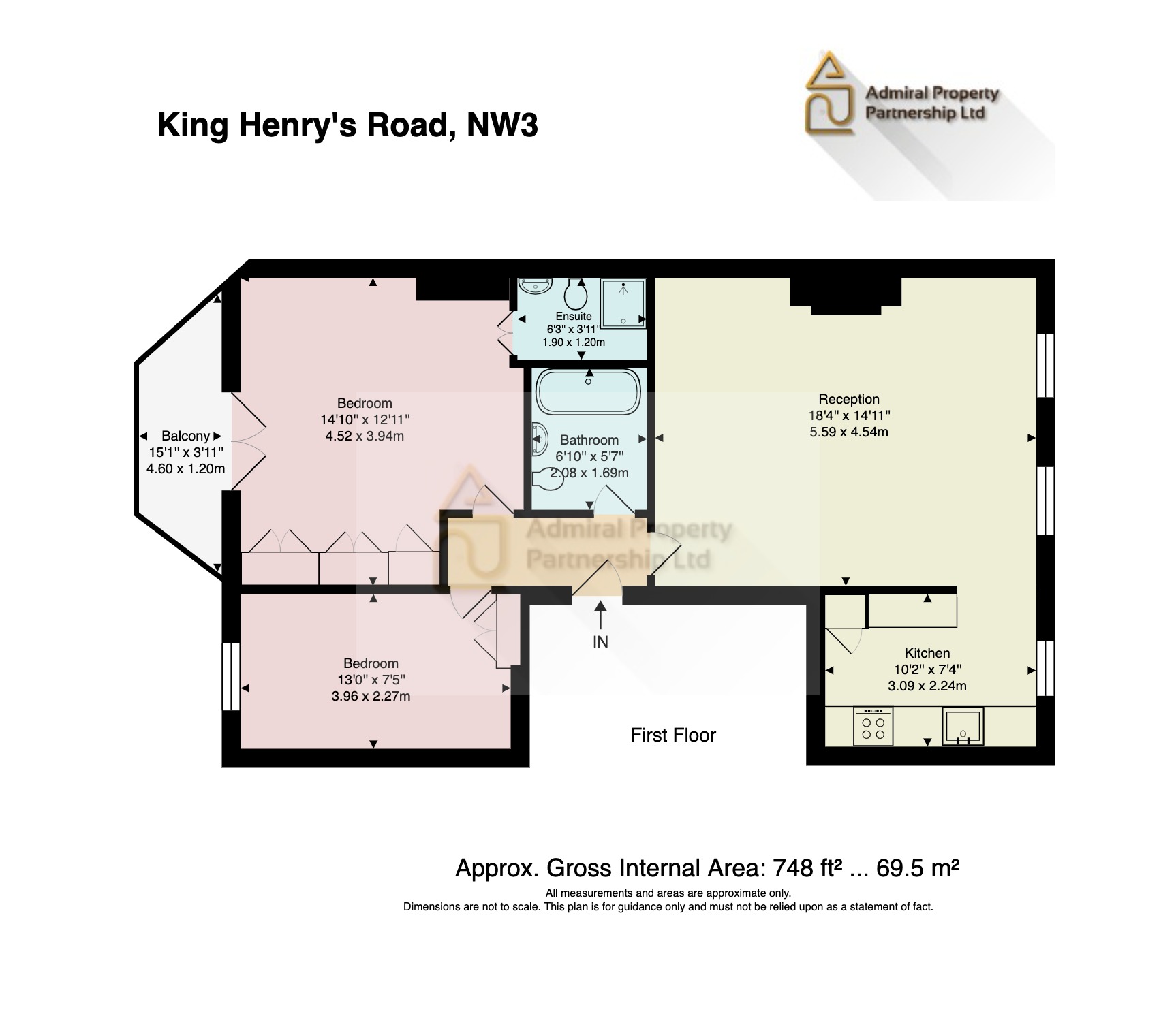 1st Floor 99, King Henrys Road, London floorplan