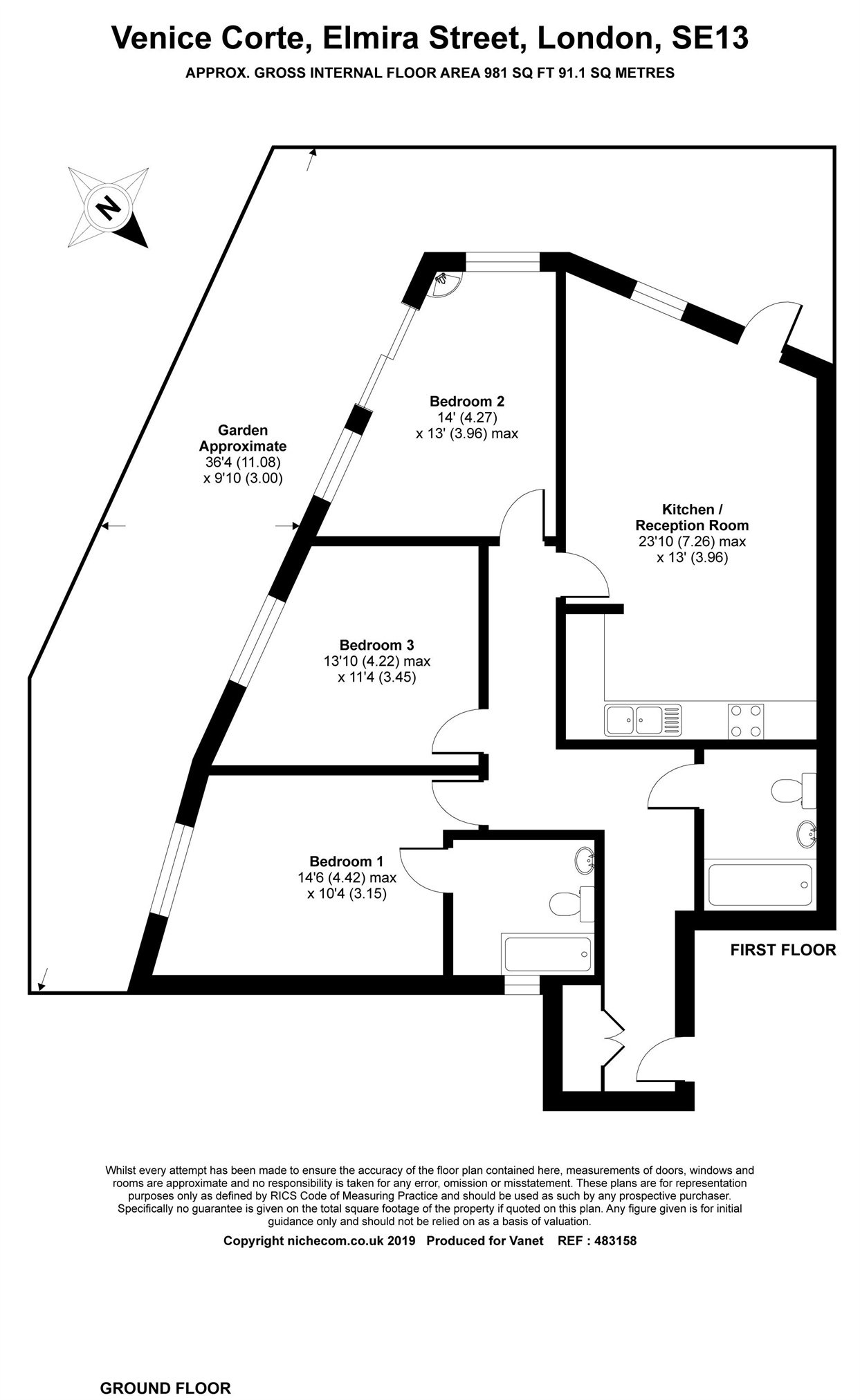 3 Bedrooms Flat for sale in Elmira Street, London SE13