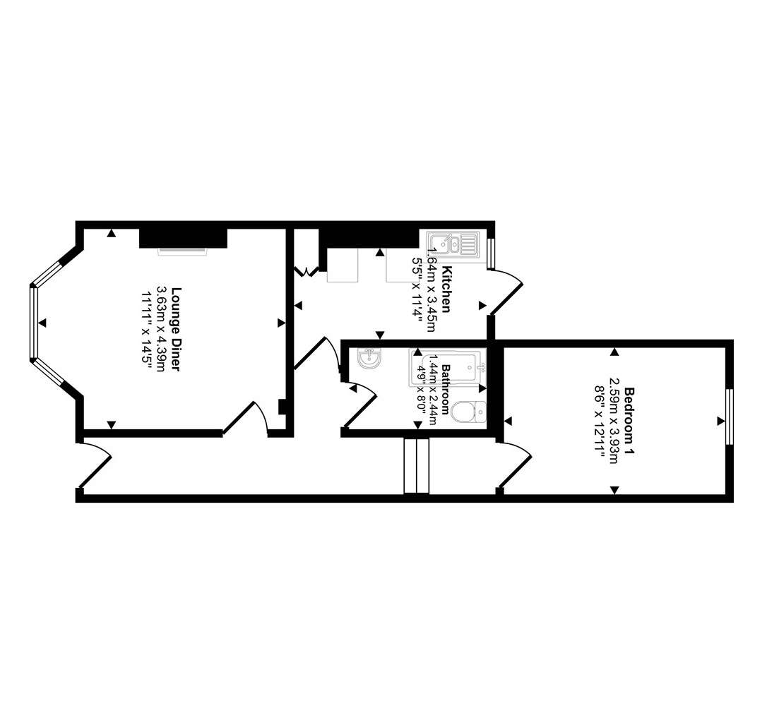 Basement Flat A, 82, Elm Park, London floorplan