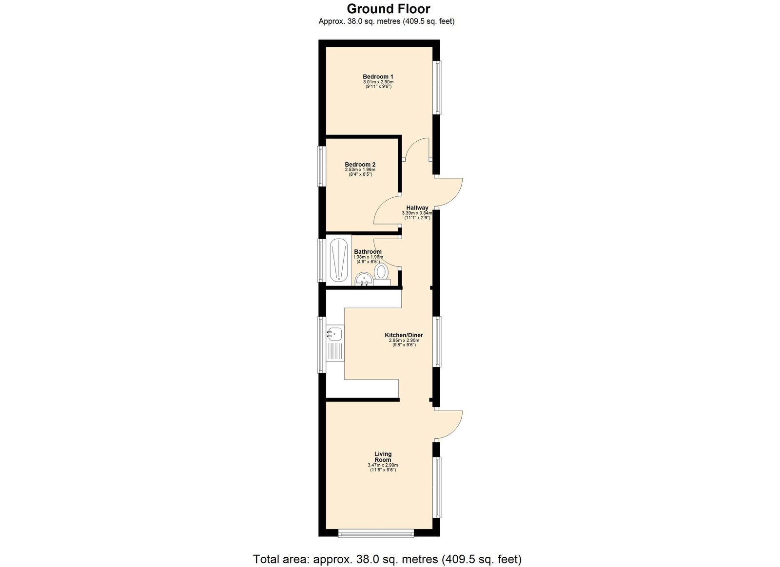 2r Hurlston Hall Caravan Park, Hurlston Lane, Ormskirk floorplan