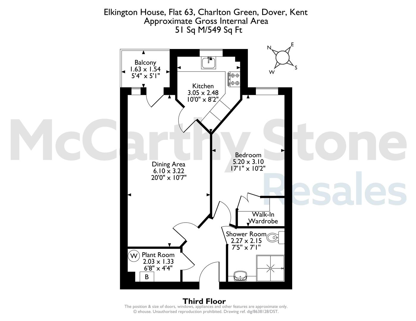 63, Elkington House, Charlton Green, Dover floorplan