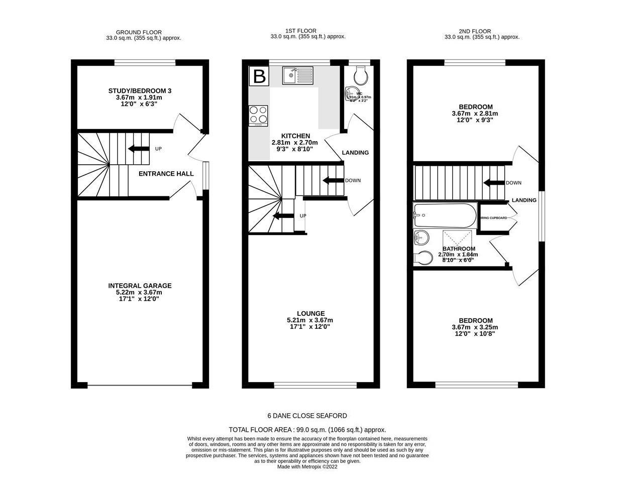 6, Dane Close, Seaford floorplan