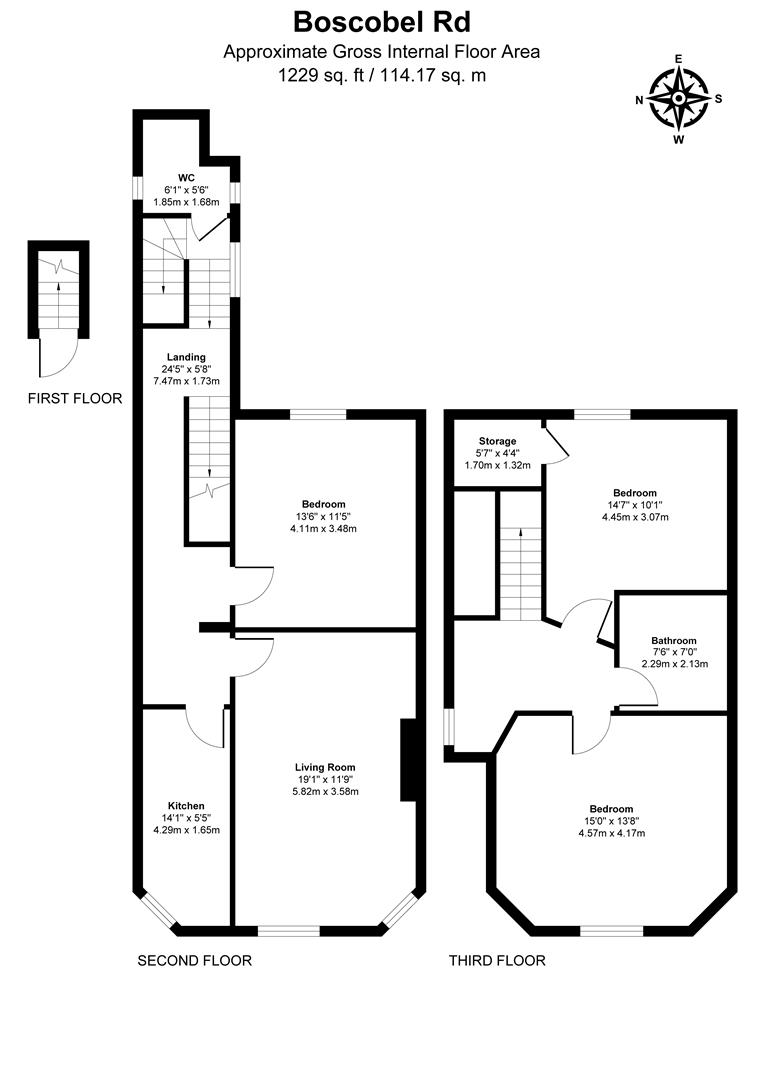 Flat 3, 2, Boscobel Road, St. Leonards-On-Sea floorplan