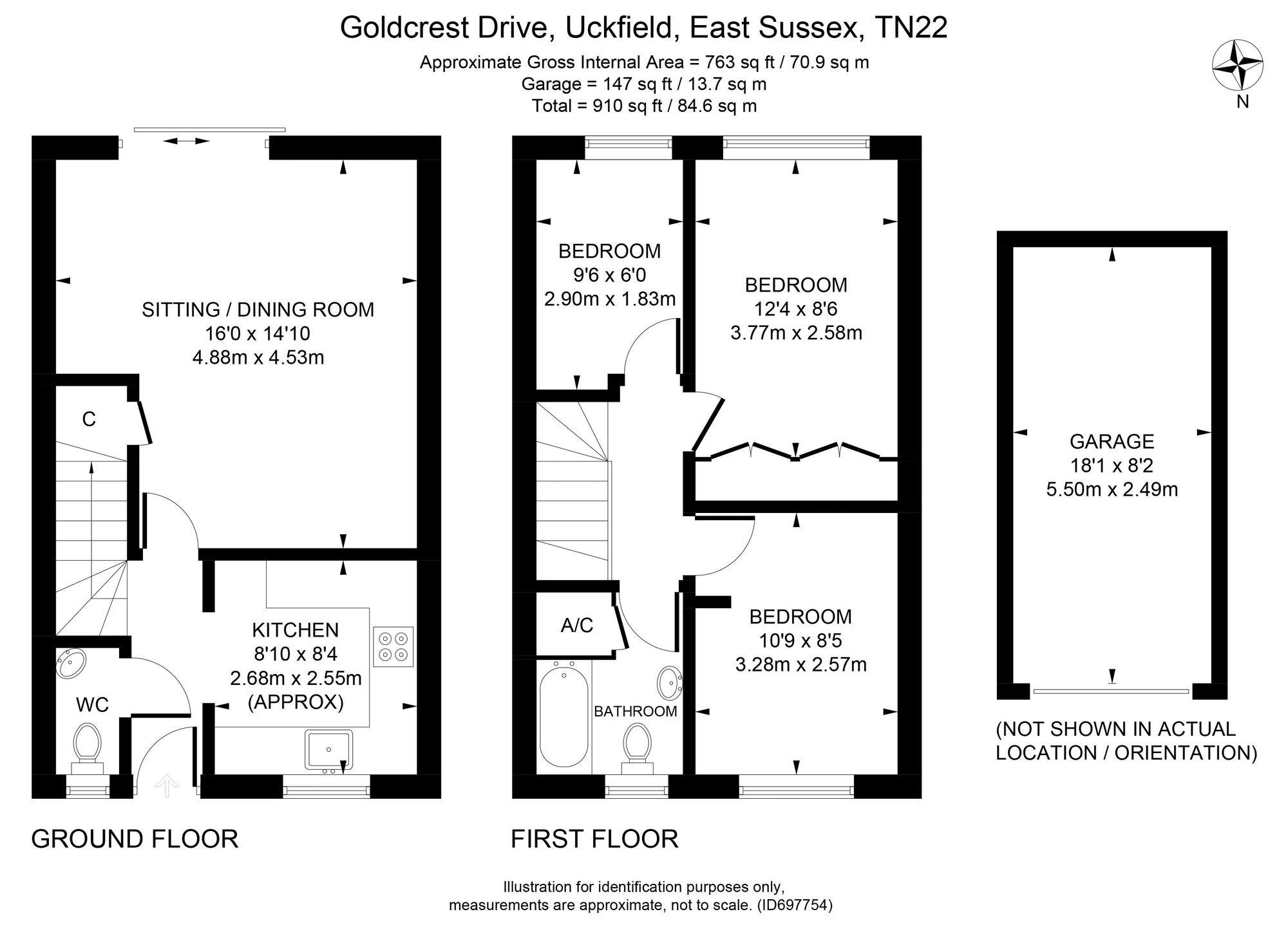 Goldcrest Drive Ridgewood Tn22 3 Bedroom End Terrace House For Sale