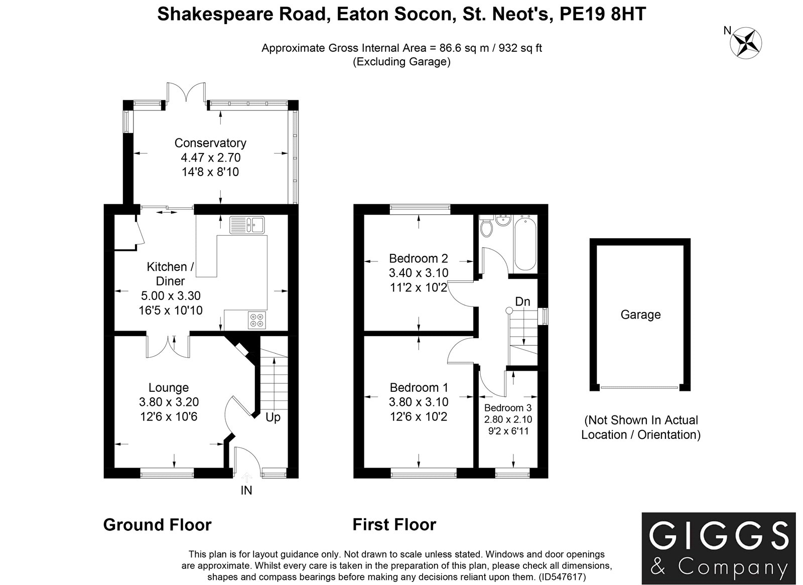 3 Bedrooms Semi-detached house for sale in Shakespeare Road, Eaton Socon, St. Neots, Cambridgeshire PE19