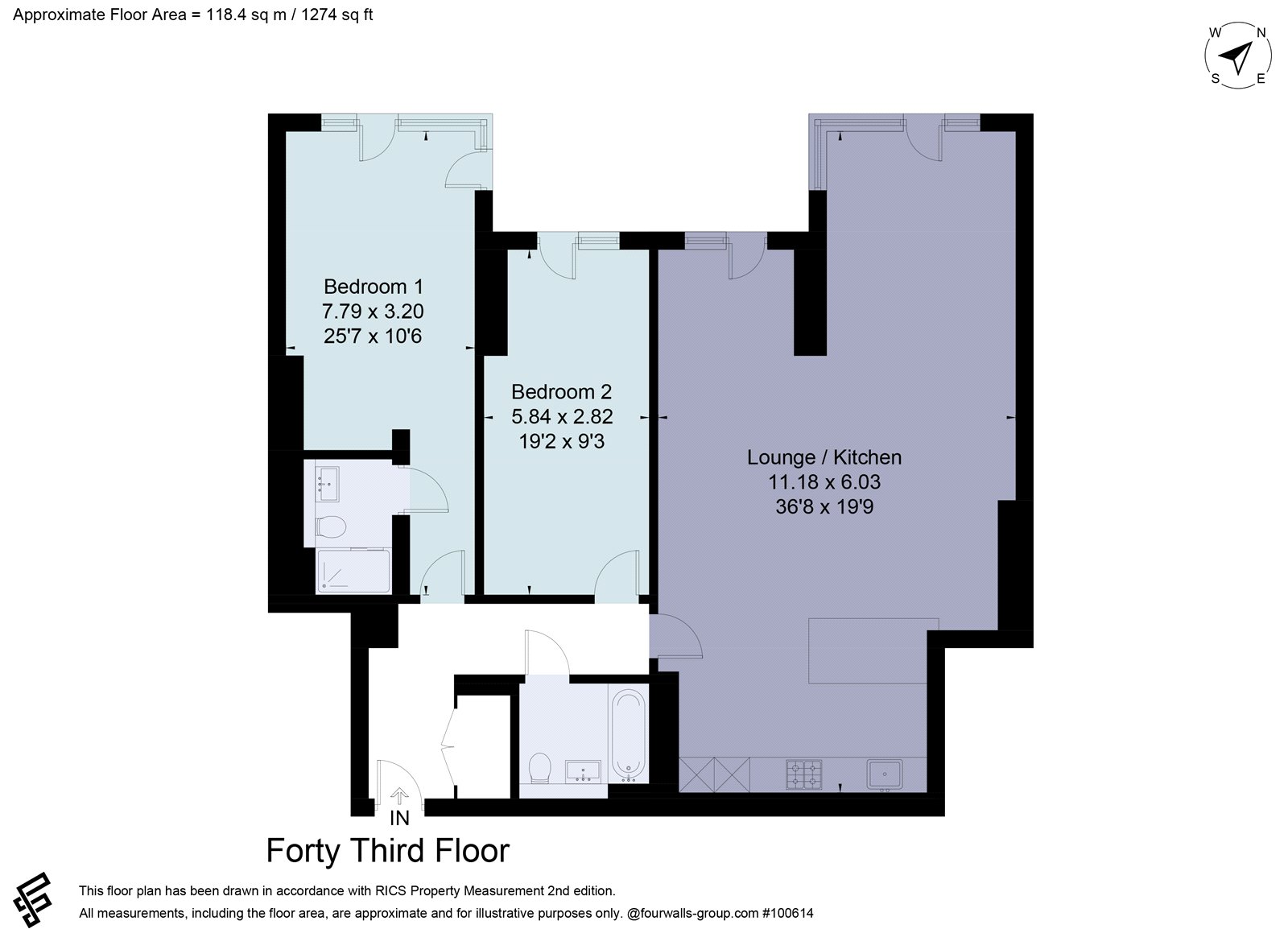 Flat 4306,, Elizabeth Tower, Manchester floorplan