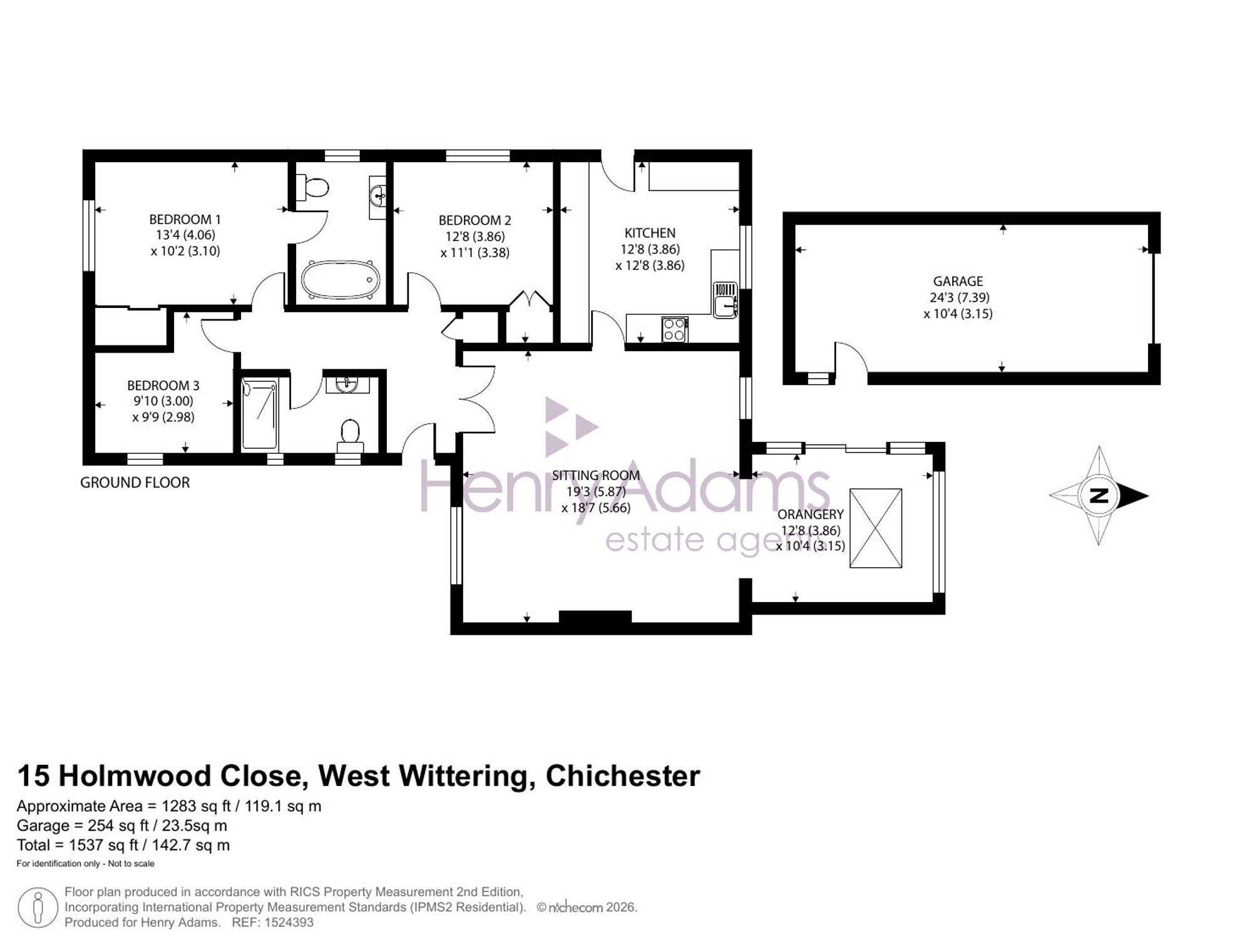 15 Holmwood Close, Chichester floorplan