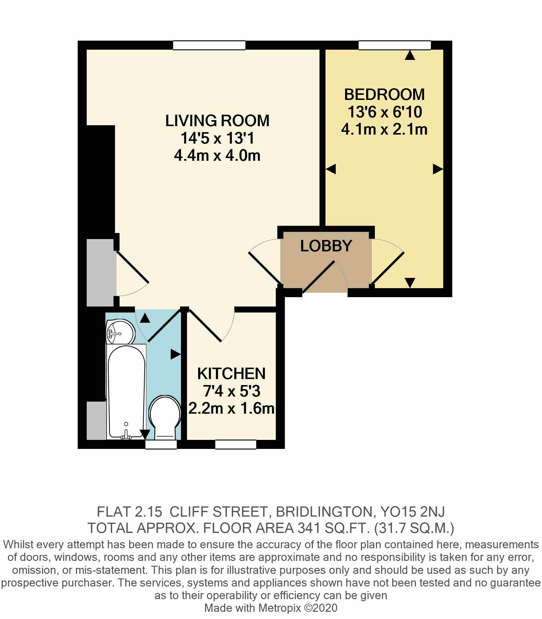 Flat 2, 15, Cliff Street, East Yorkshire floorplan