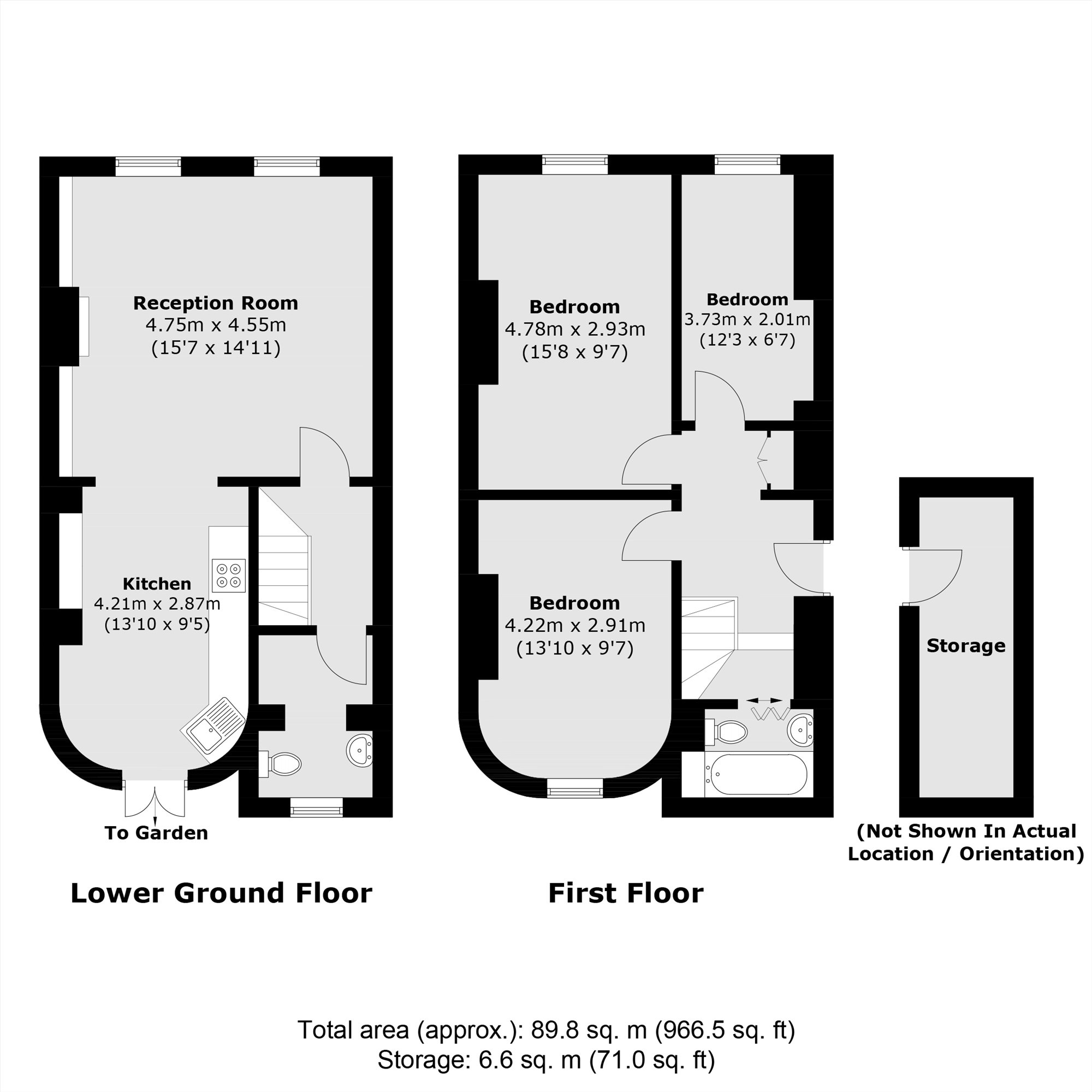 Flat A, 94, Fortess Road, London floorplan