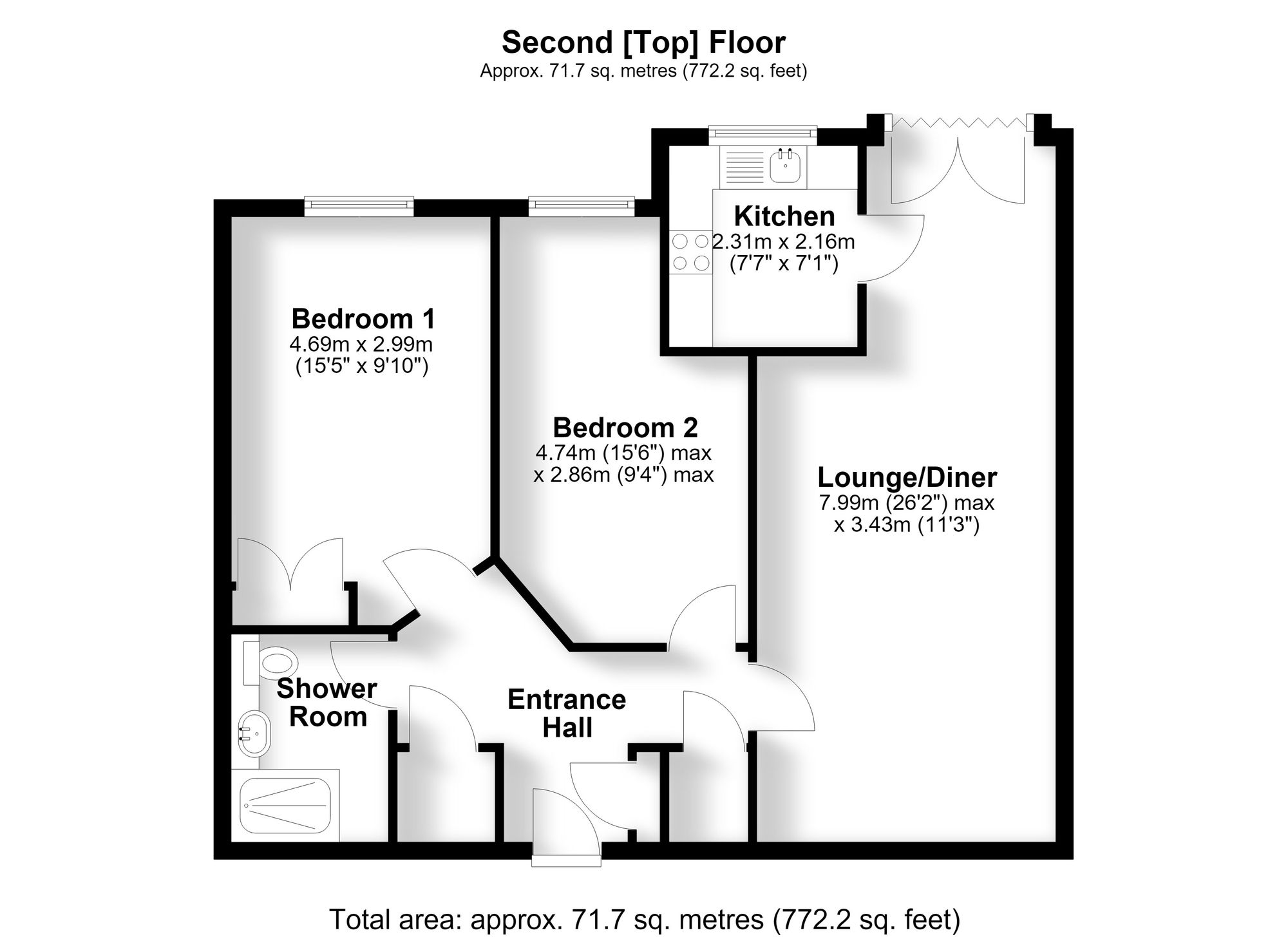 Flat 37, Mildred Court, Croydon floorplan