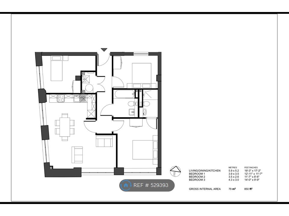 3 Bedrooms Flat to rent in The Textile Building, London E9