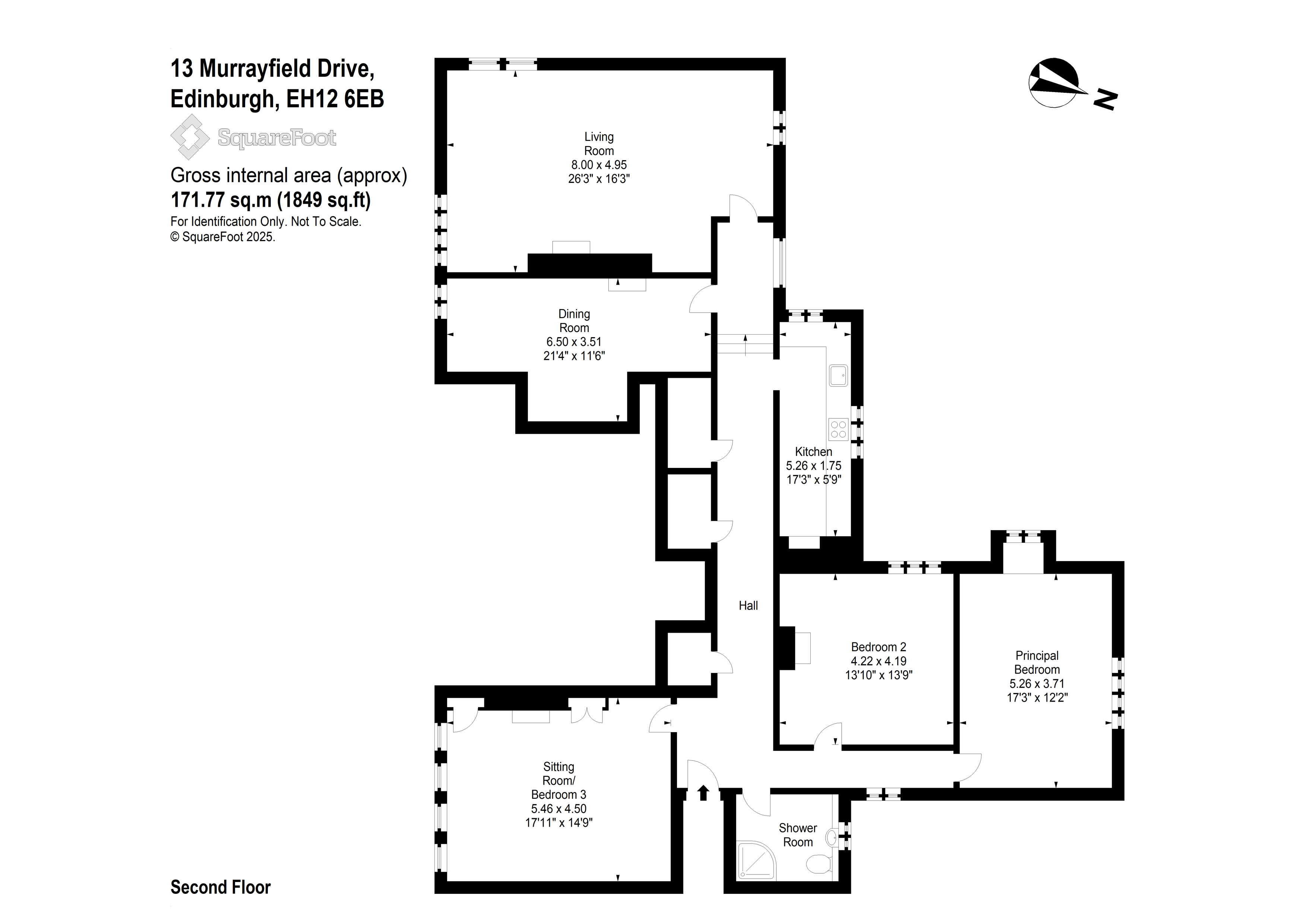 13, Murrayfield Drive, Edinburgh floorplan
