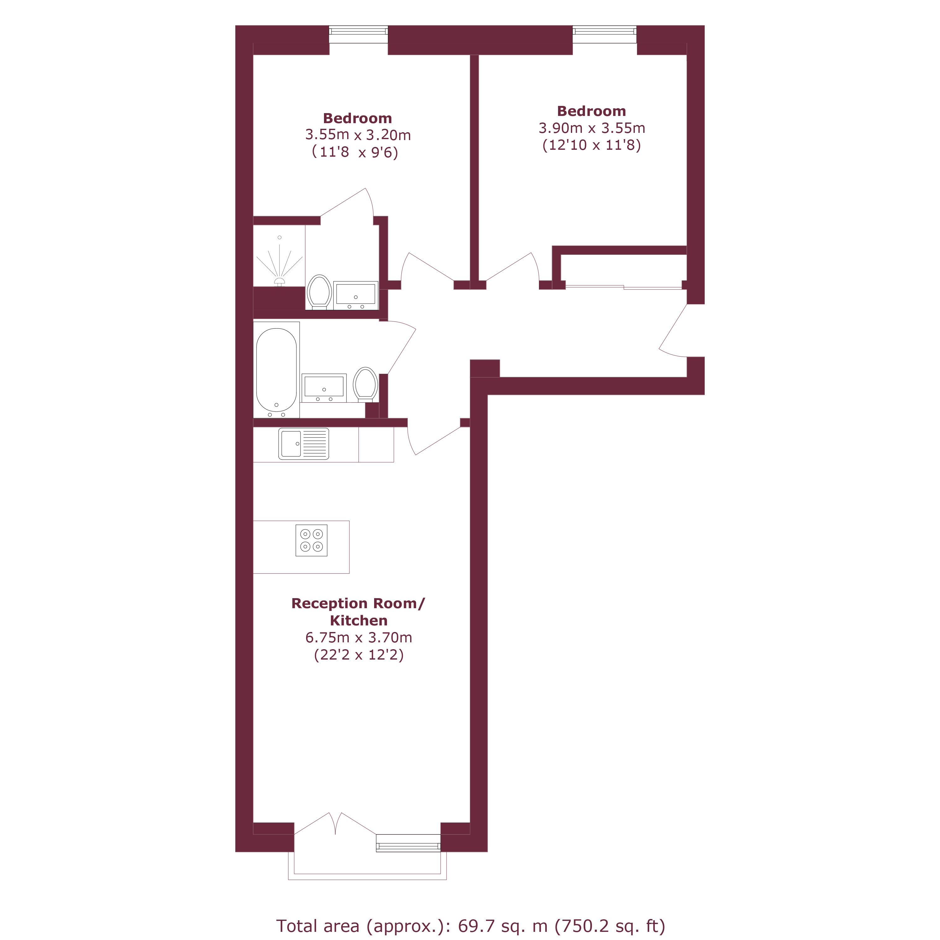 Flat 17,, St. Brides House, Bow floorplan