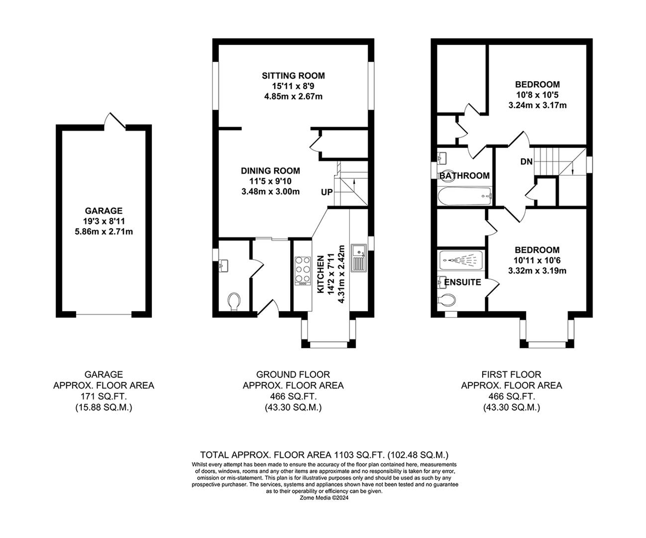 12, Carlton Close, Kings Hill floorplan
