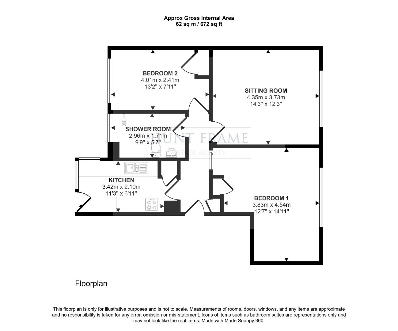 Flat 42, Grand Court, King Edwards Parade, Eastbourne floorplan