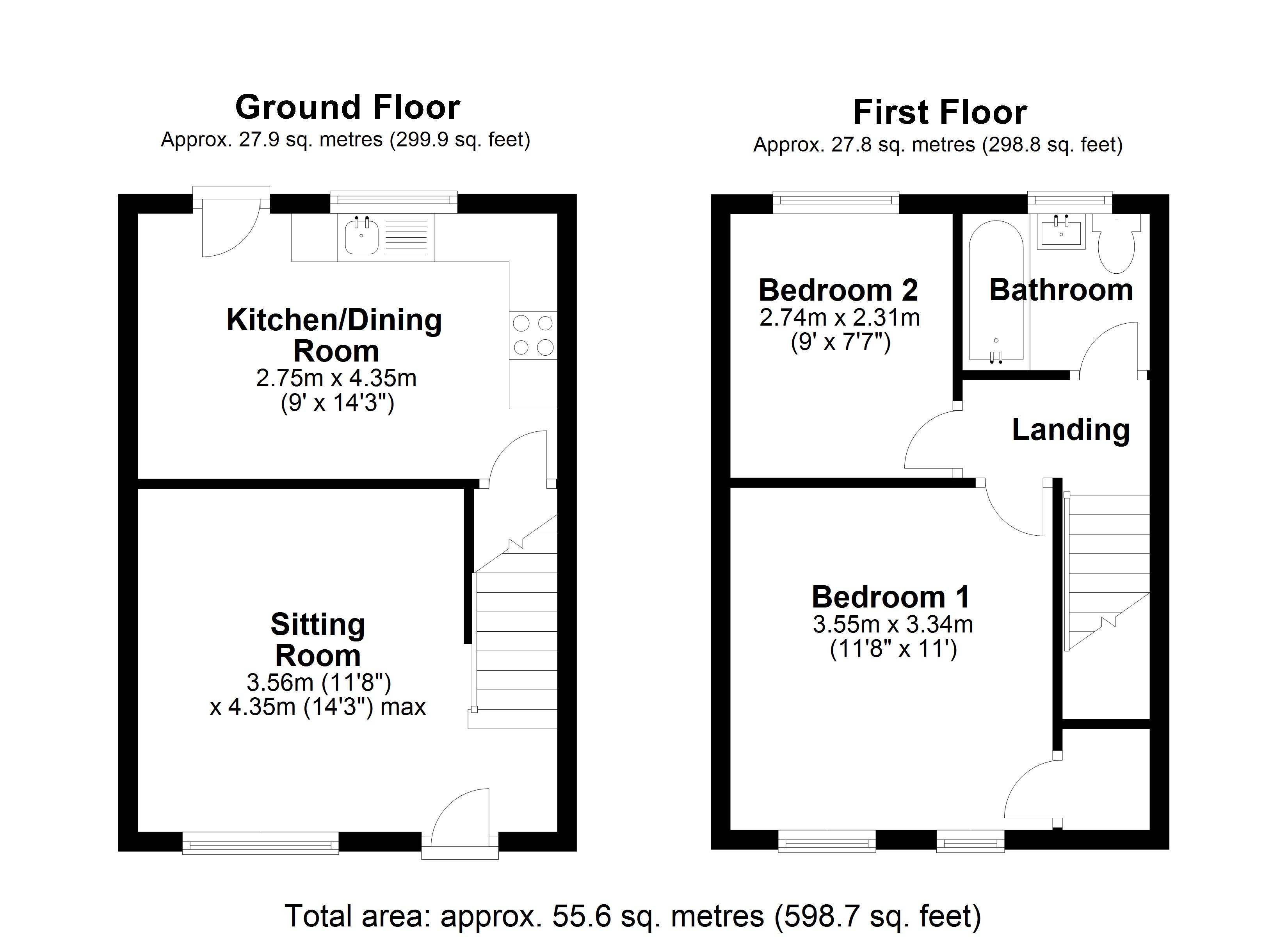 Castle Dore, Freshbrook, Swindon SN5, 2 bedroom end terrace house for