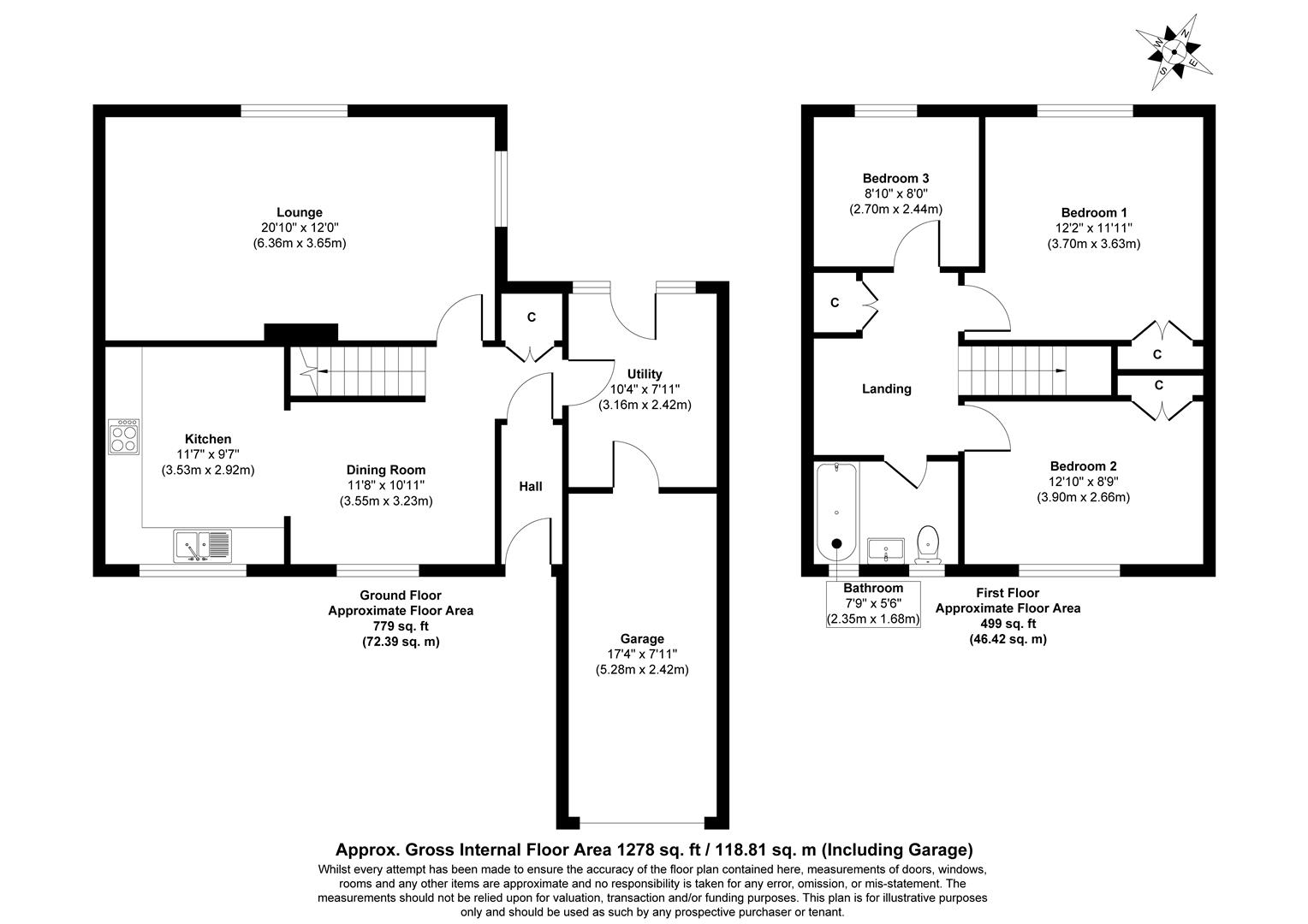 12, Defoe Crescent, Newton Aycliffe floorplan