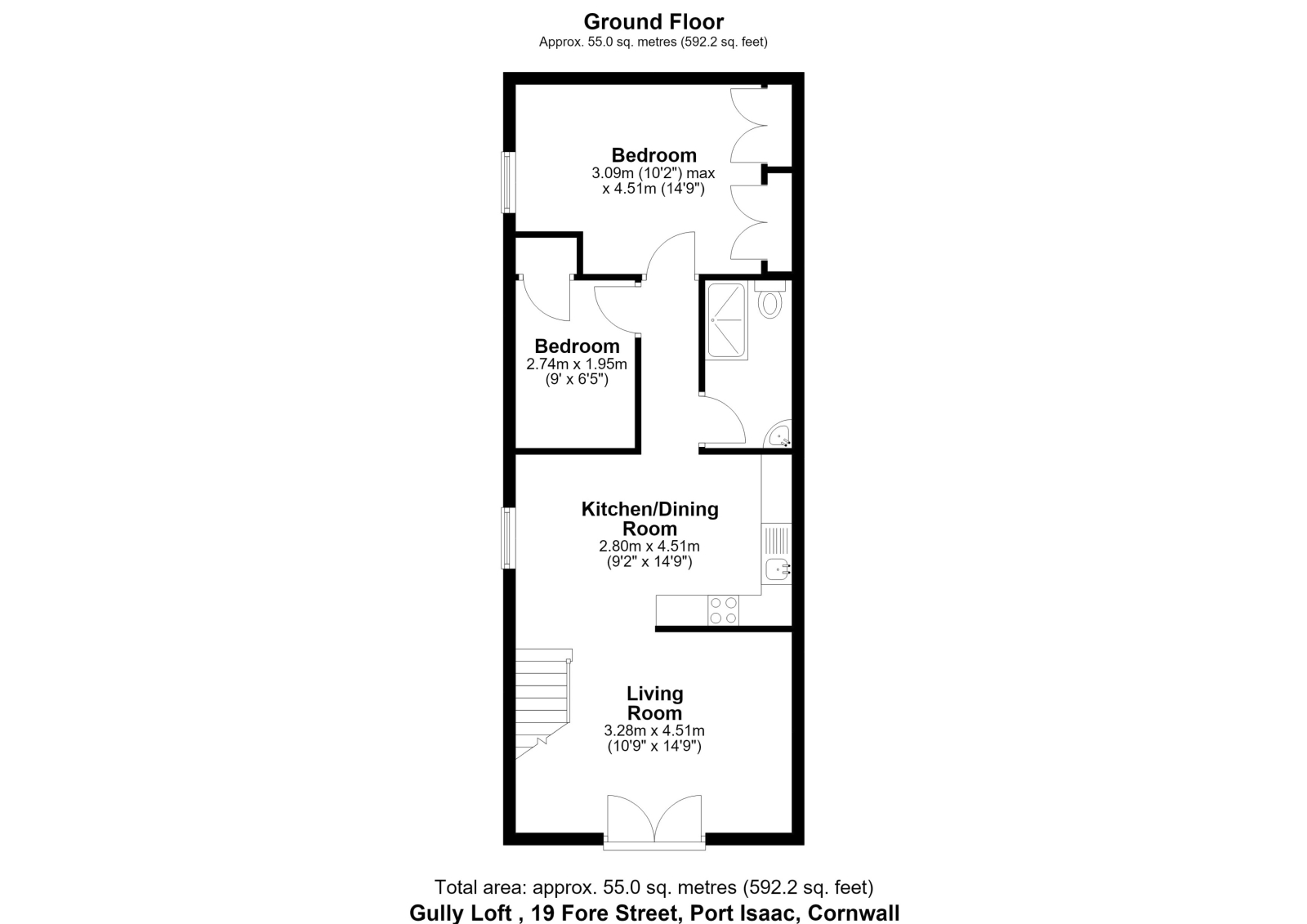 Gully Loft, Above 19 Fore Street, Port Isaac floorplan